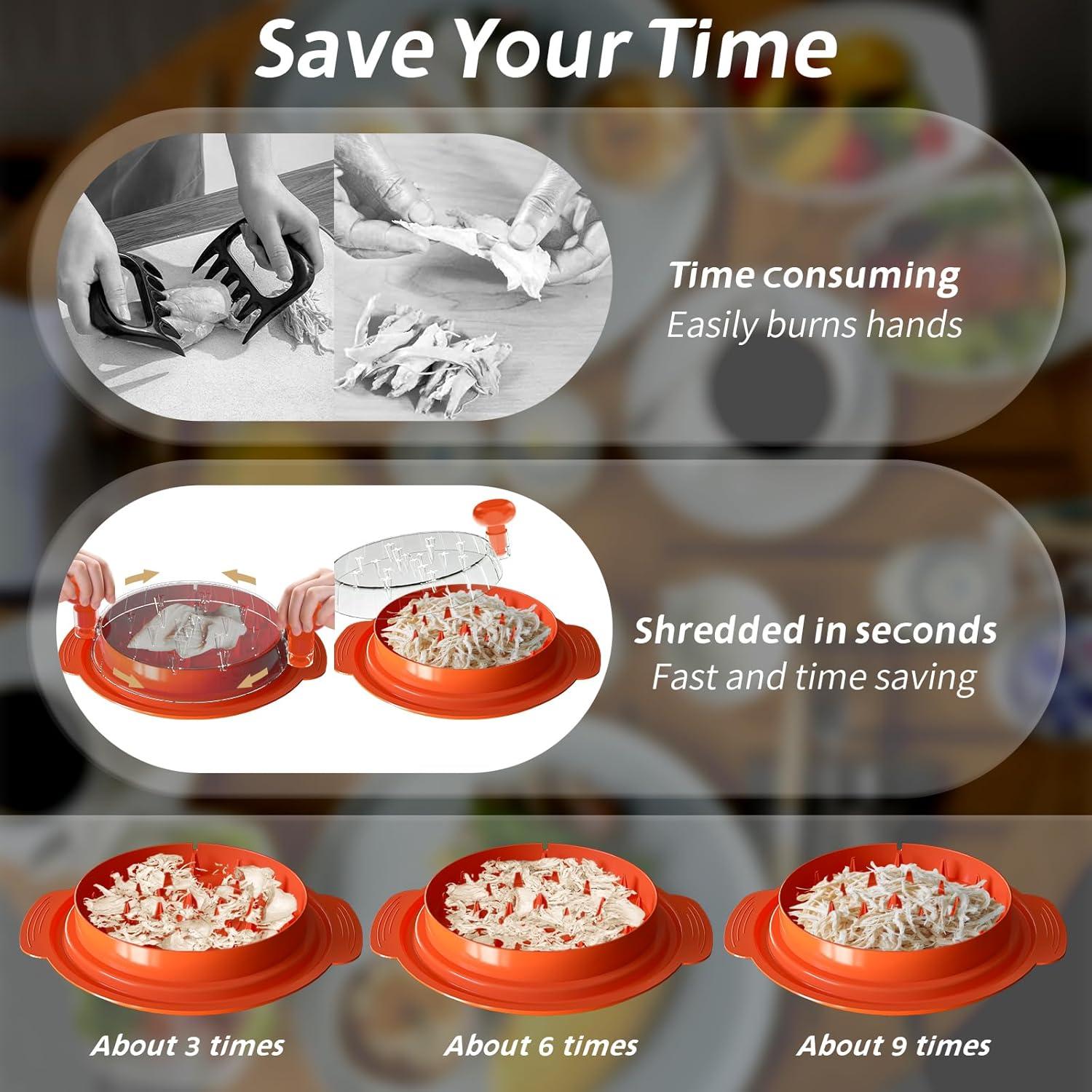 Desmenuzadora de Pollo LSUDFHE Naranja, Apta para Lavavajillas