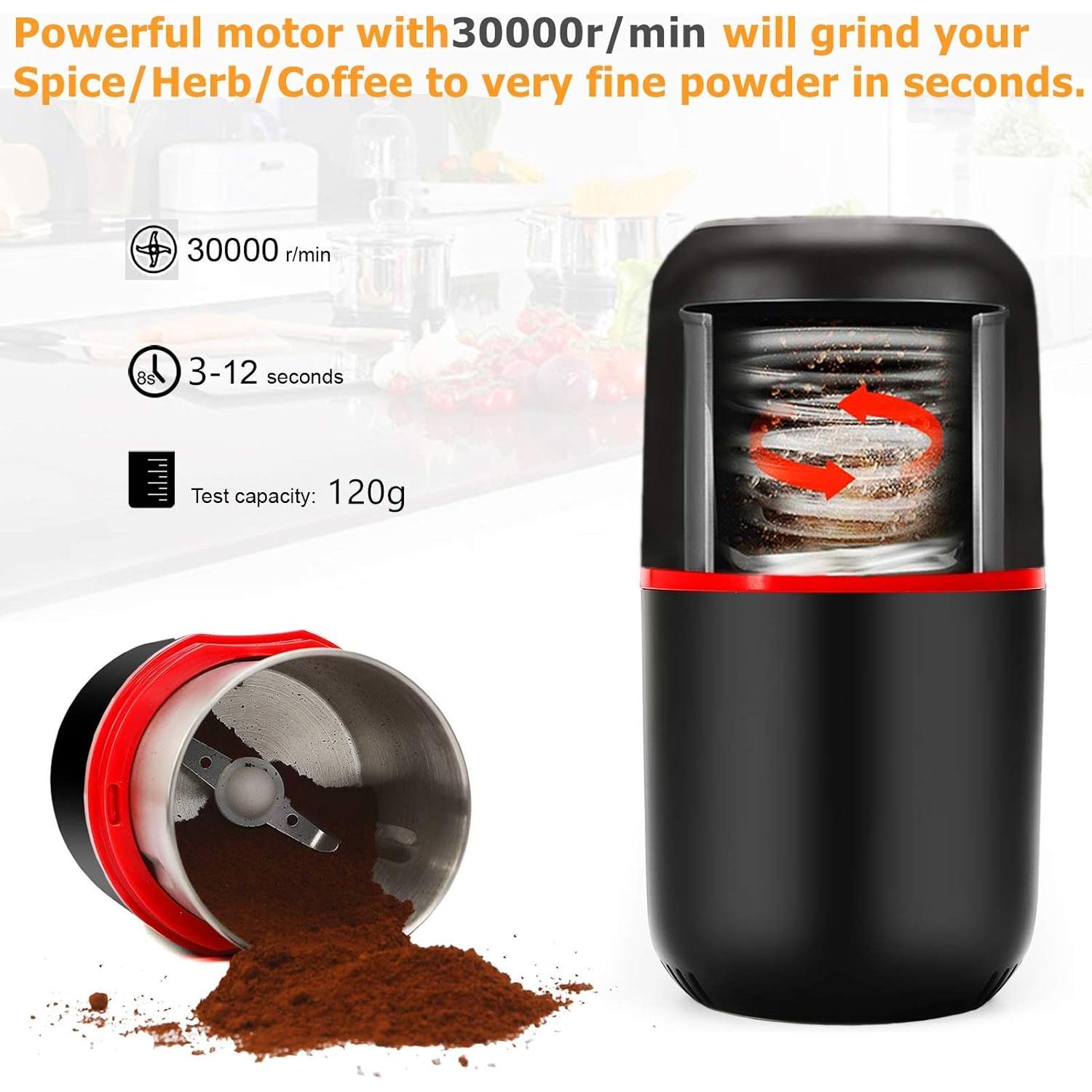 Molino Eléctrico de Hierbas Turimon 120g - Negro Automático