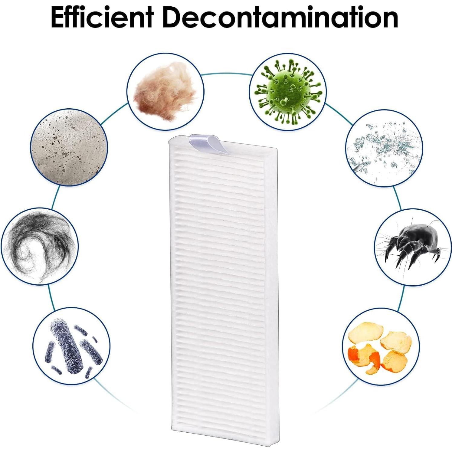 Piezas de Repuesto ROPVACNIC A1 - 4 Cepillos Laterales y 4 Filtros