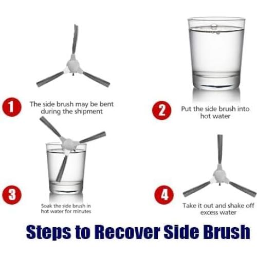 Piezas de Repuesto ROPVACNIC A1 - 4 Cepillos Laterales y 4 Filtros