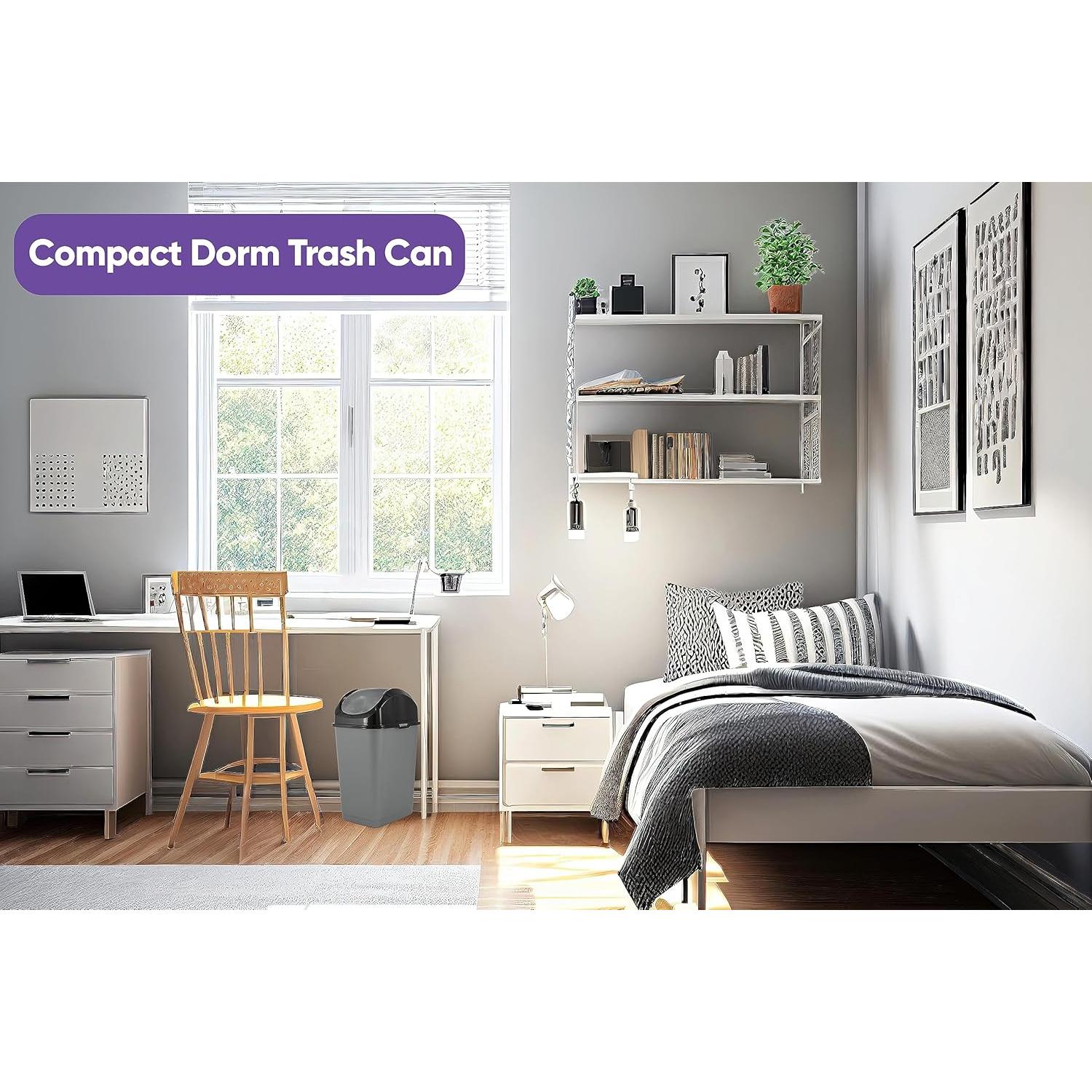 Bote de Basura Superio 34 L con Tapa Basculante (2, Gris/Negro)