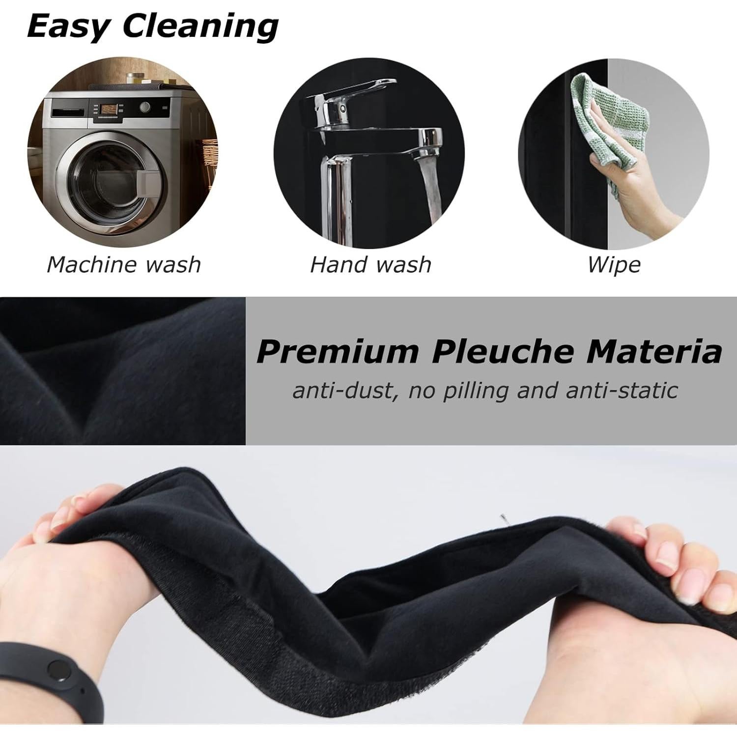 Cubiertas de Mango de Puerta de Refrigerador Daixers 3PCS Terciopelo Negro