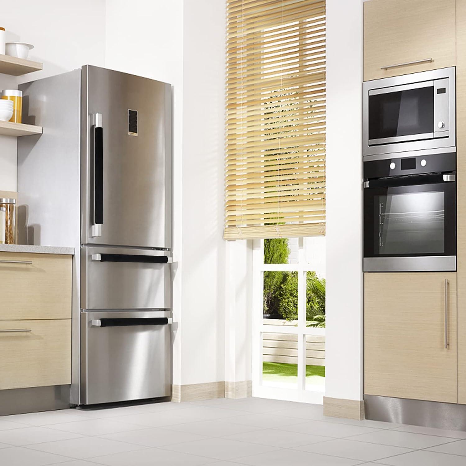 Cubiertas de Mango de Puerta de Refrigerador Daixers 3 Unidades Terciopelo Negro