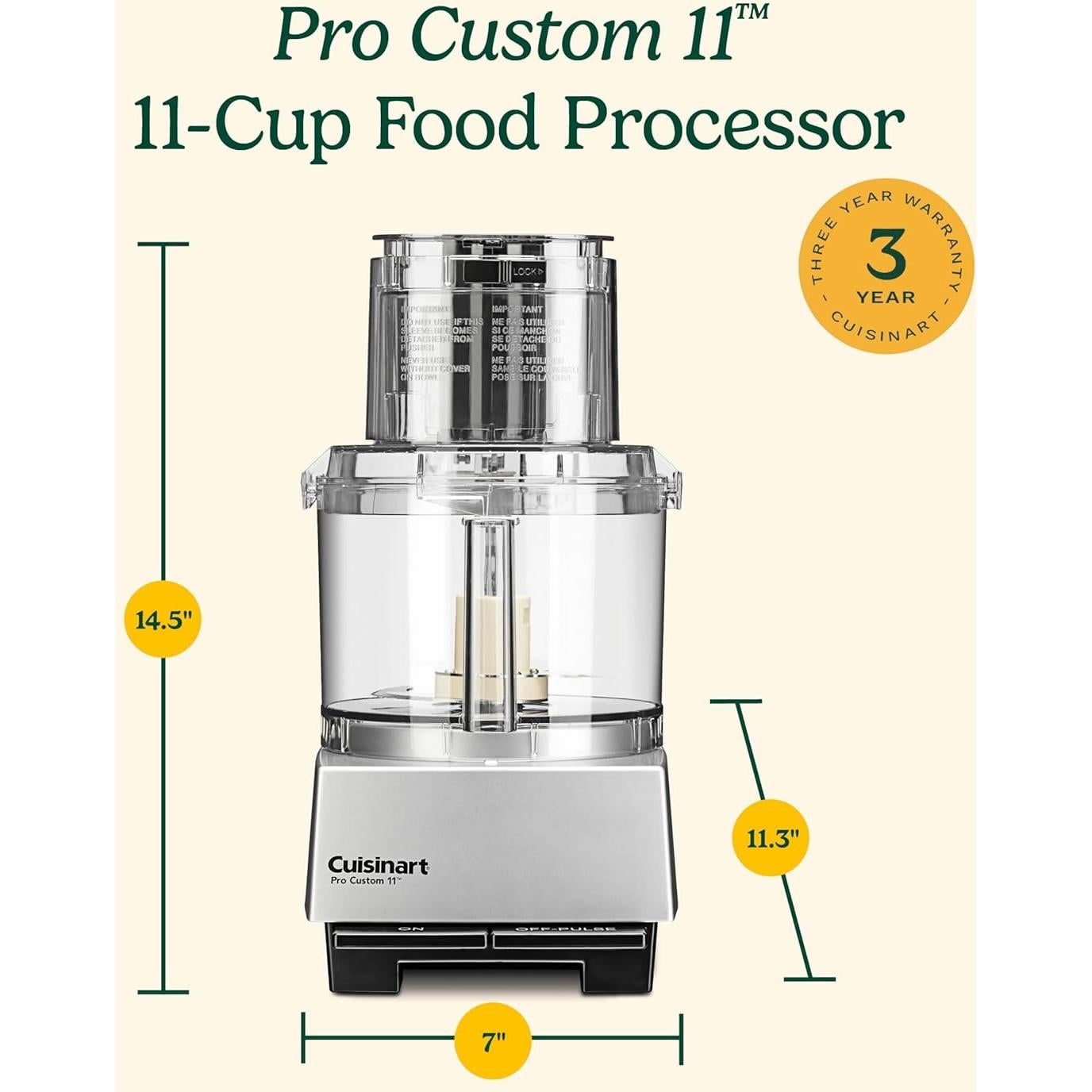 Procesador de Alimentos Cuisinart Pro Custom 11 Tazas Acero Inoxidable