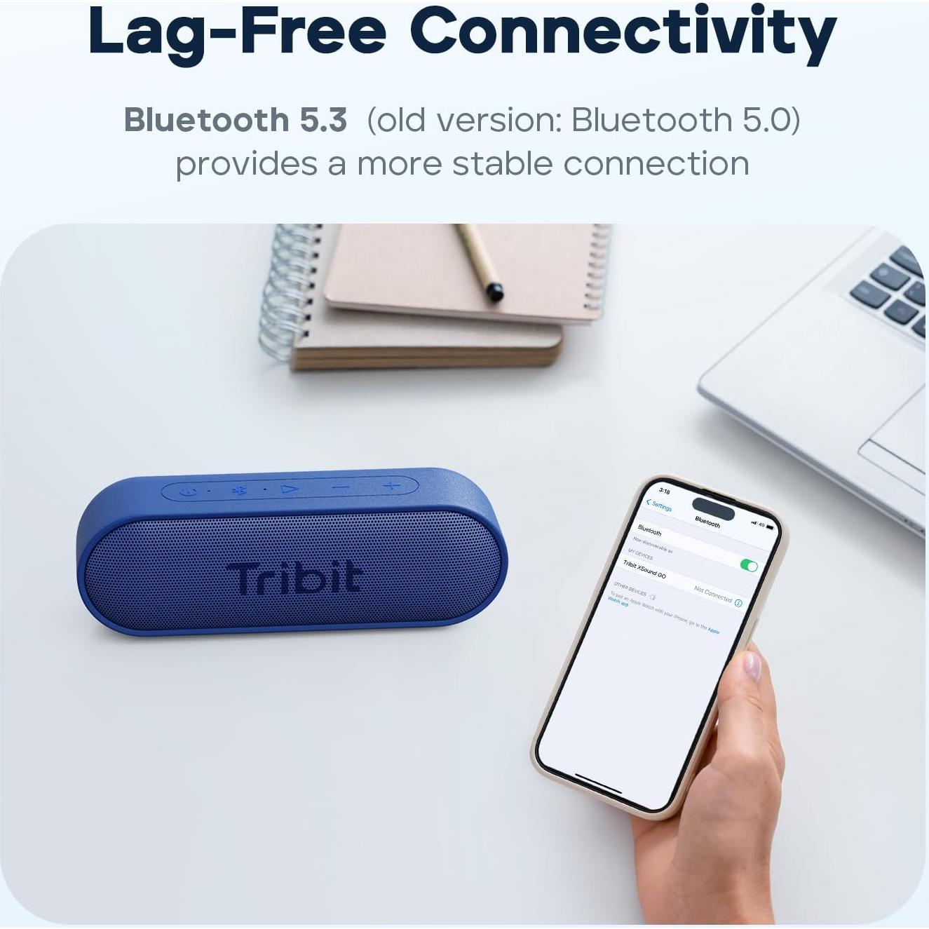 Altavoz Bluetooth Tribit XSound Go 16W Impermeable IPX7 Azul