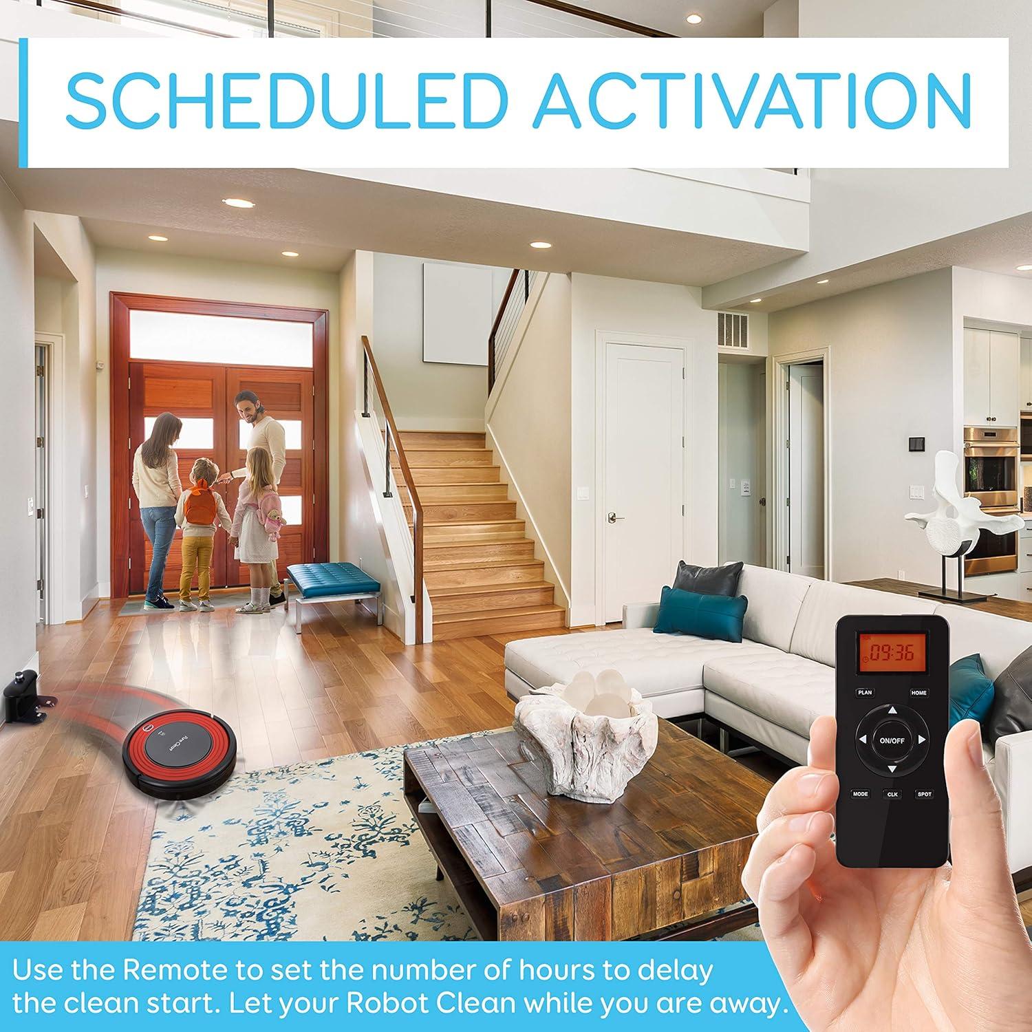 Aspiradora Robot SereneLife PUCRC95.8 - 1500pa, Programable, Rojo