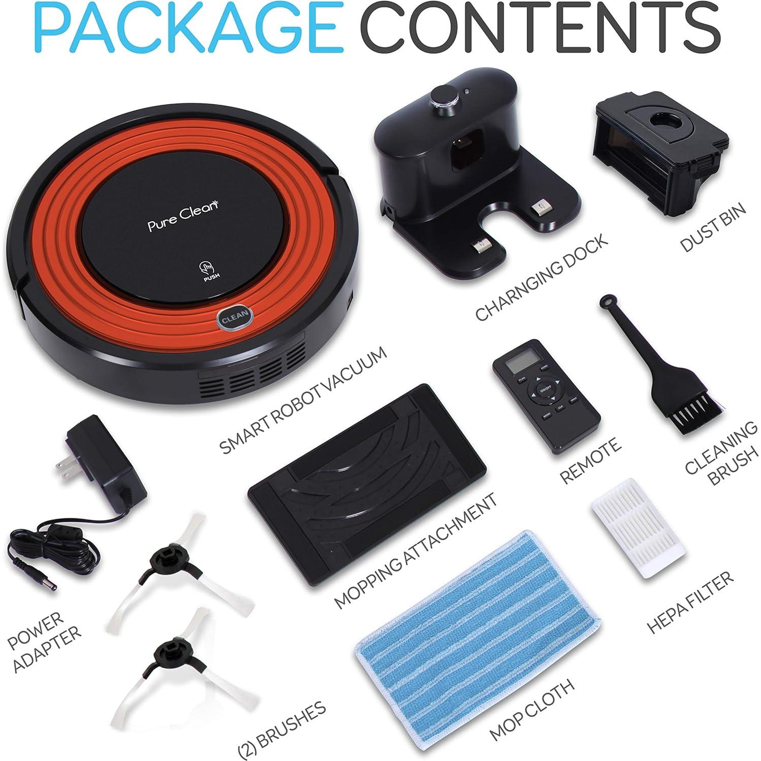 Aspiradora Robot SereneLife PUCRC95.8 - 1500pa, Programable, Rojo