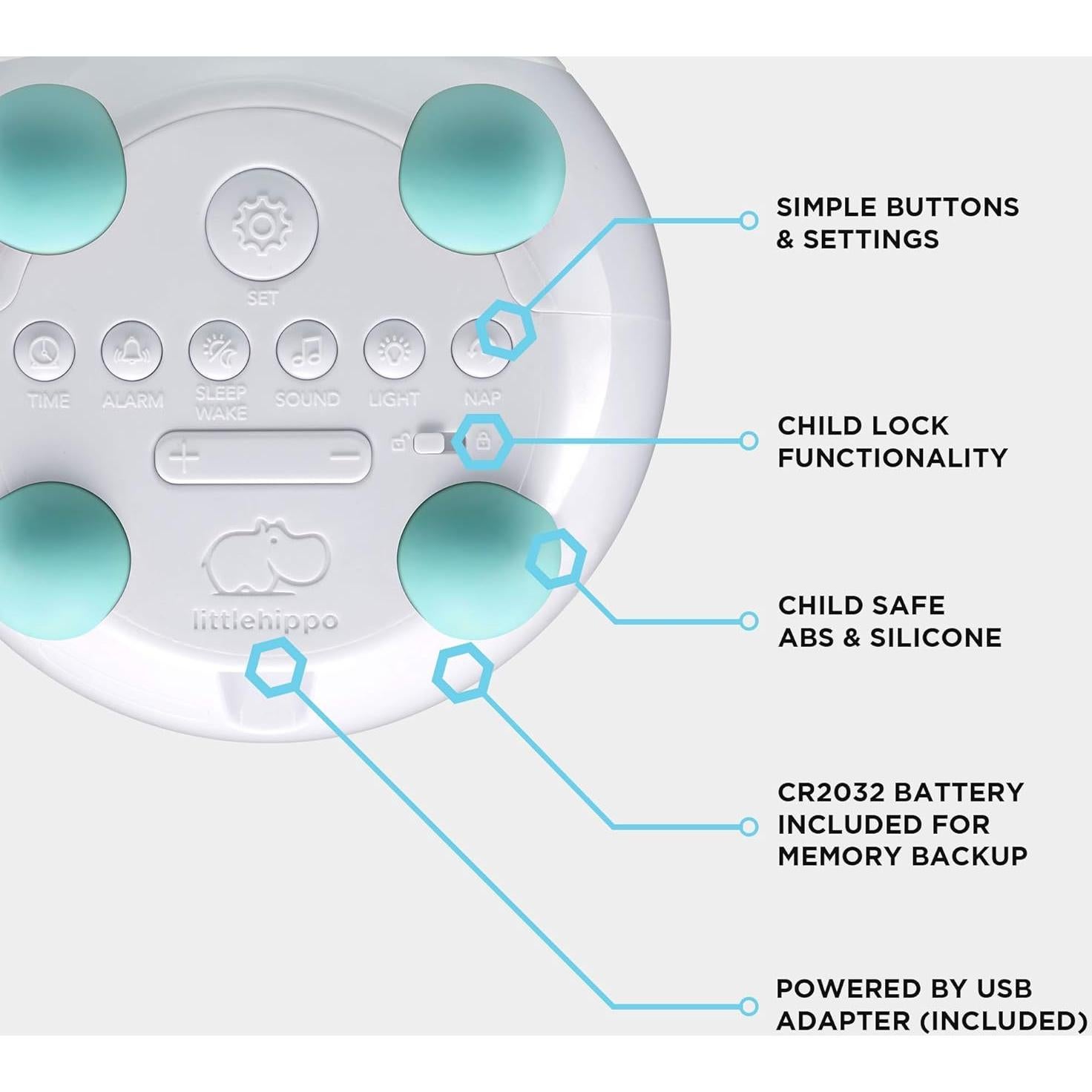 Entrenador de Sueño Infantil LittleHippo Mella Luz Nocturna