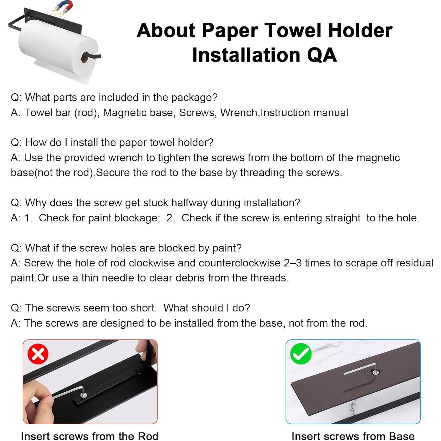 Soporte Magnético para Toallas de Papel Seropy Negro 26.7cm