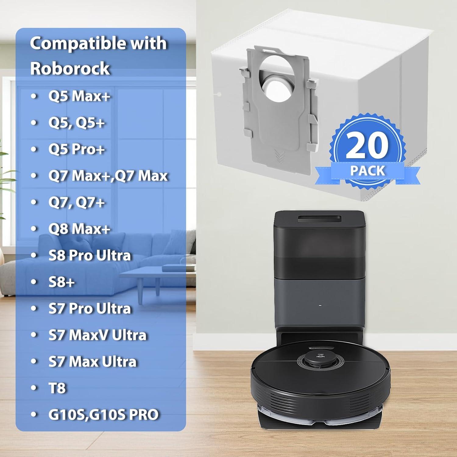 Paquete de 20 bolsas desechables para Roborock Q5 y S8