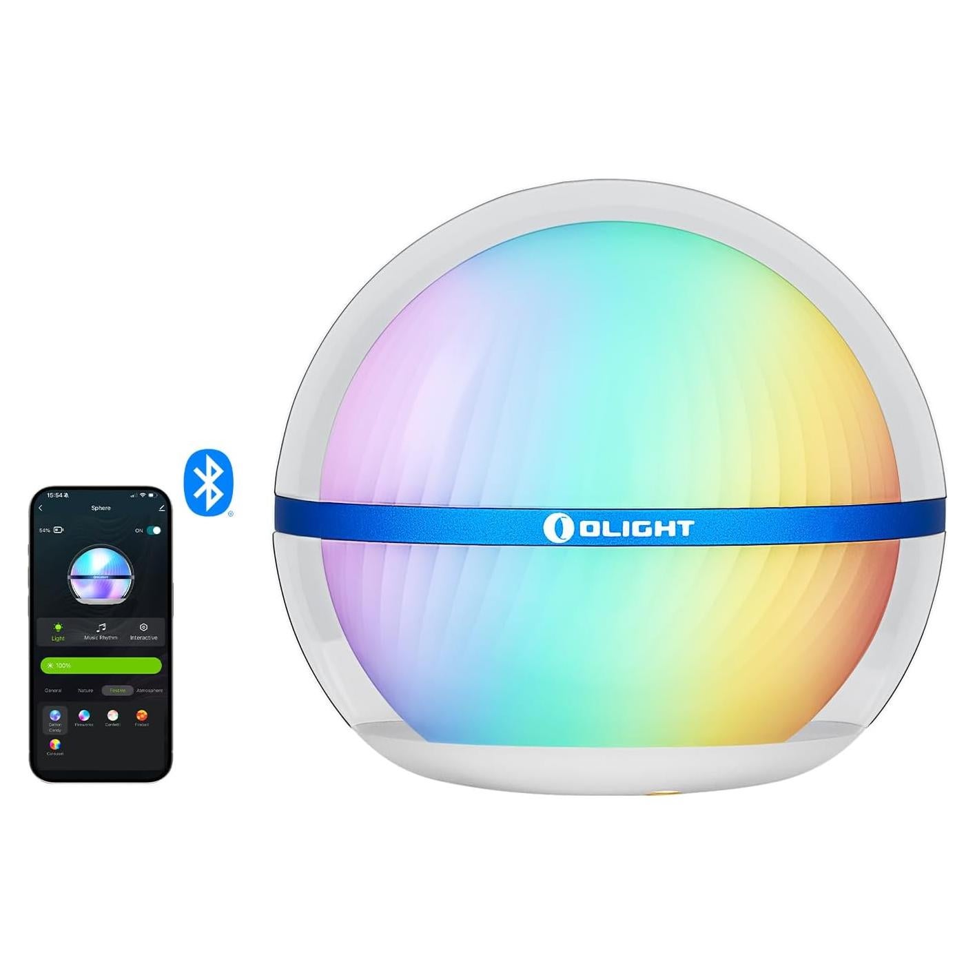 Lámpara de Mesa OLIGHT Esfera RGB 75 Lúmenes Control APP