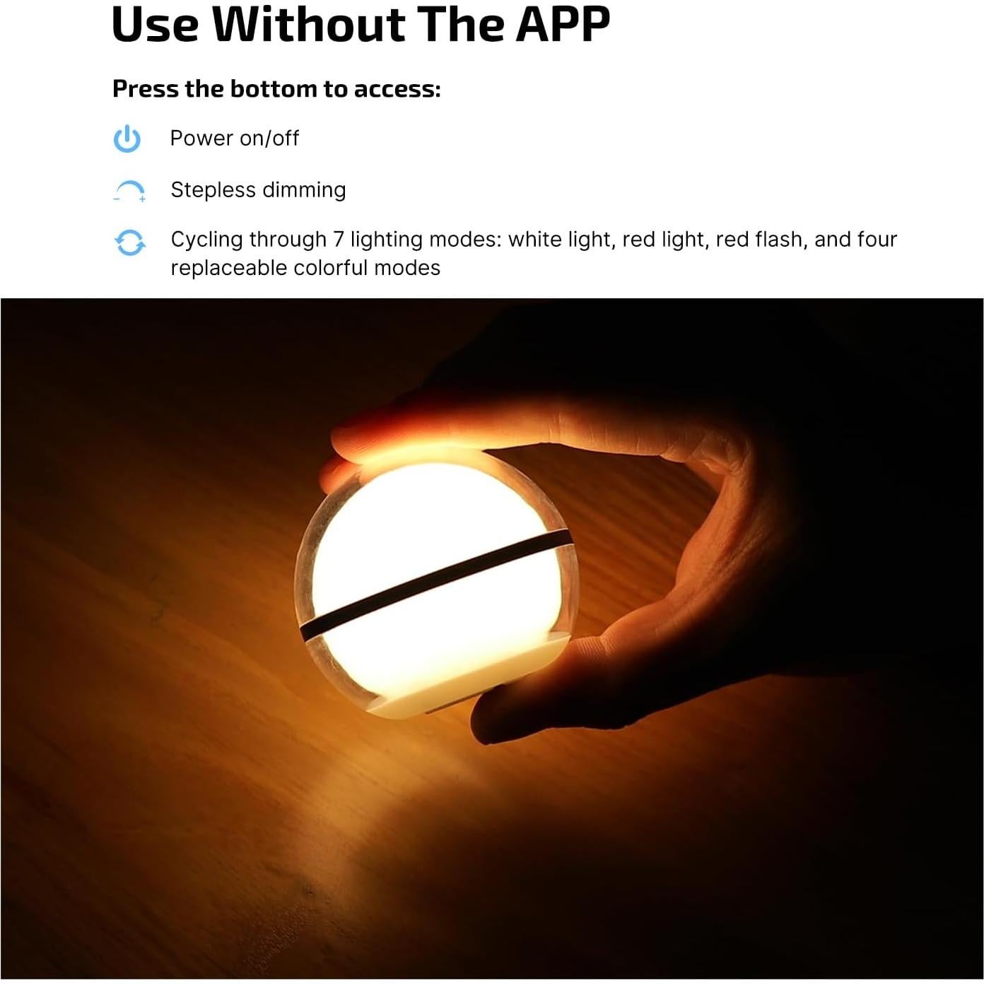 Lámpara de Mesa OLIGHT Esfera RGB 75 Lúmenes Control APP