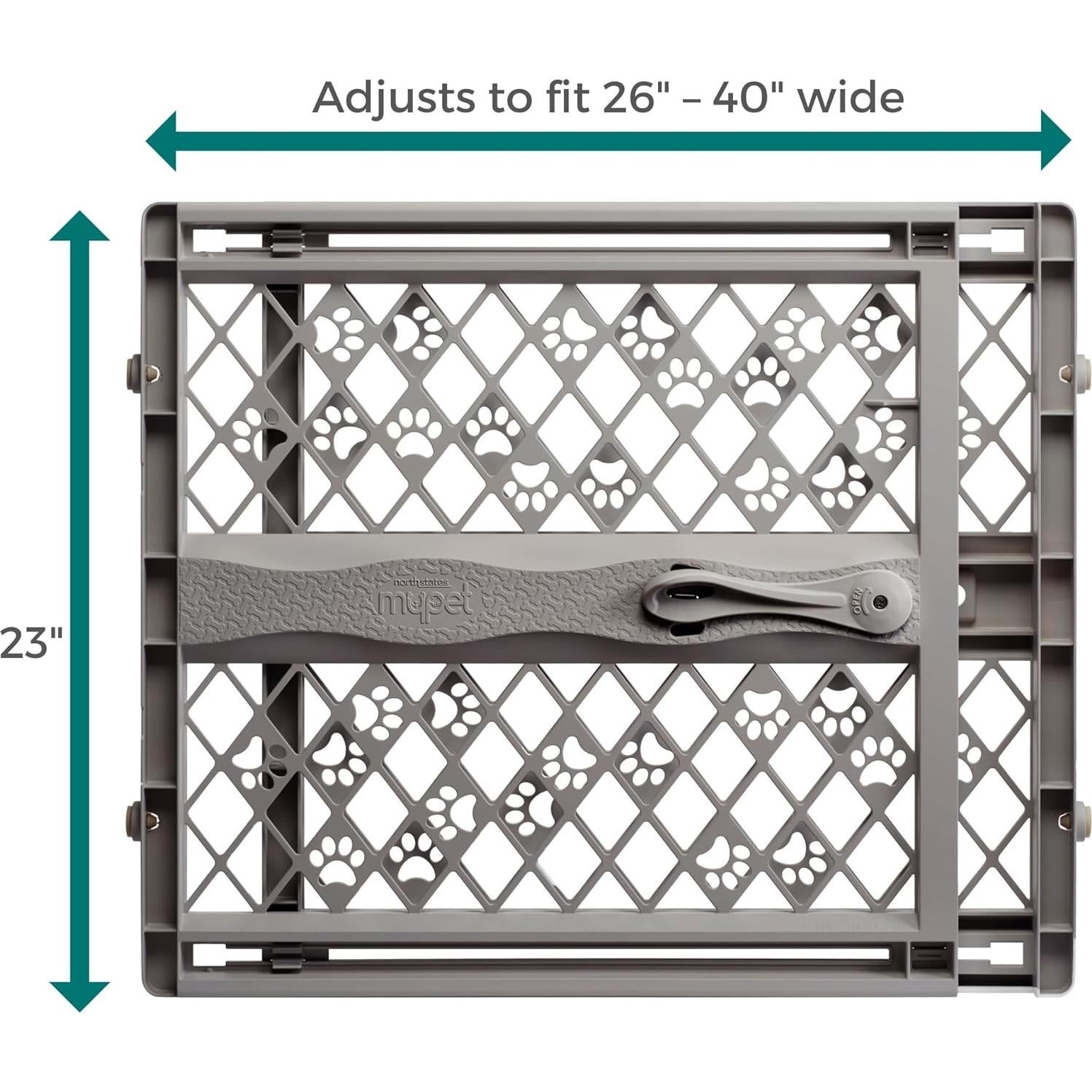 Puerta Portátil para Mascotas North States 66-102 cm Gris Piedra