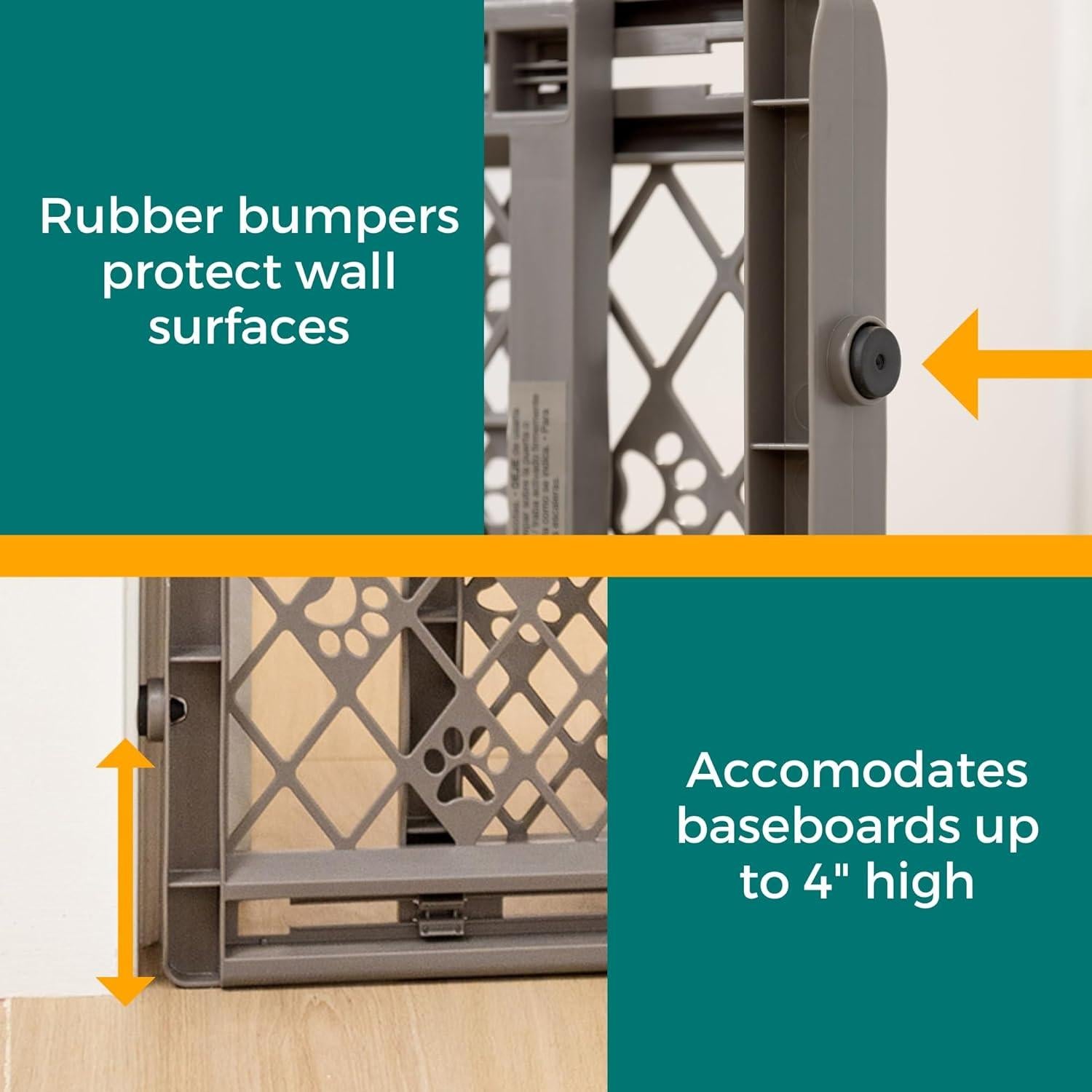 Puerta Portátil para Mascotas North States 66-102 cm Gris Piedra