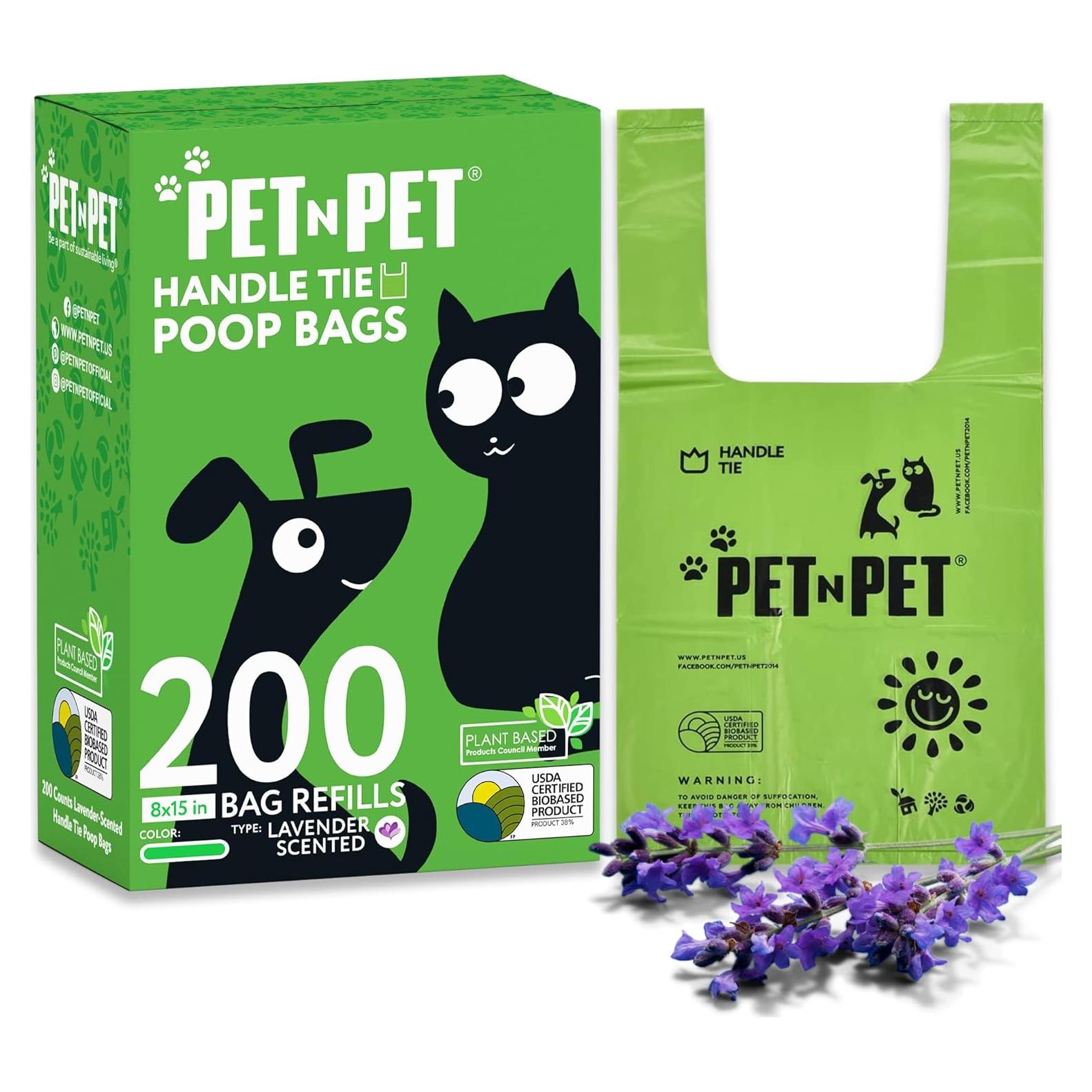 Bolsas de Poop Pet N Pet 200 Aromatizadas Lavanda 20,32x38,1cm
