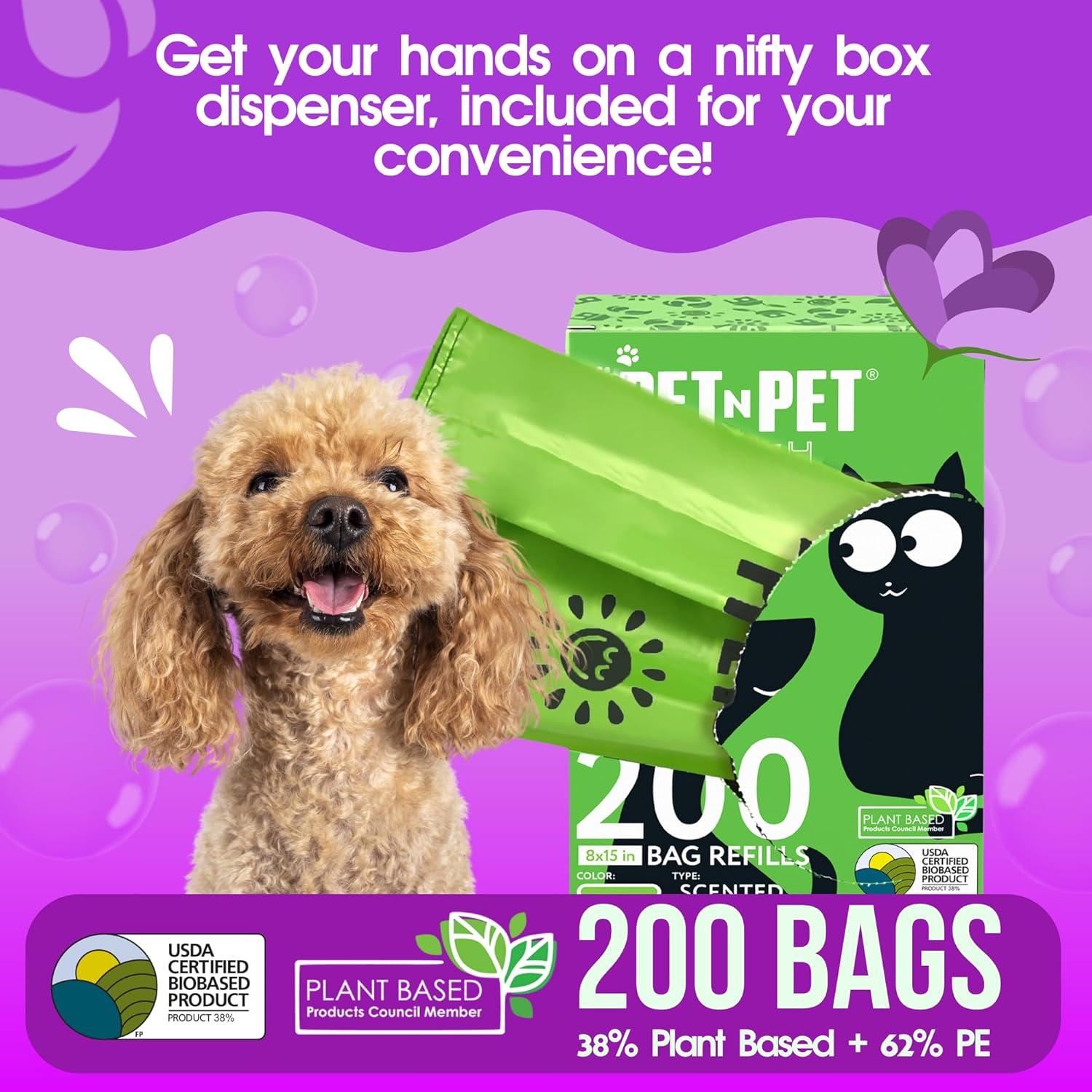 Bolsas de Poop Pet N Pet 200 Aromatizadas Lavanda 20,32x38,1cm