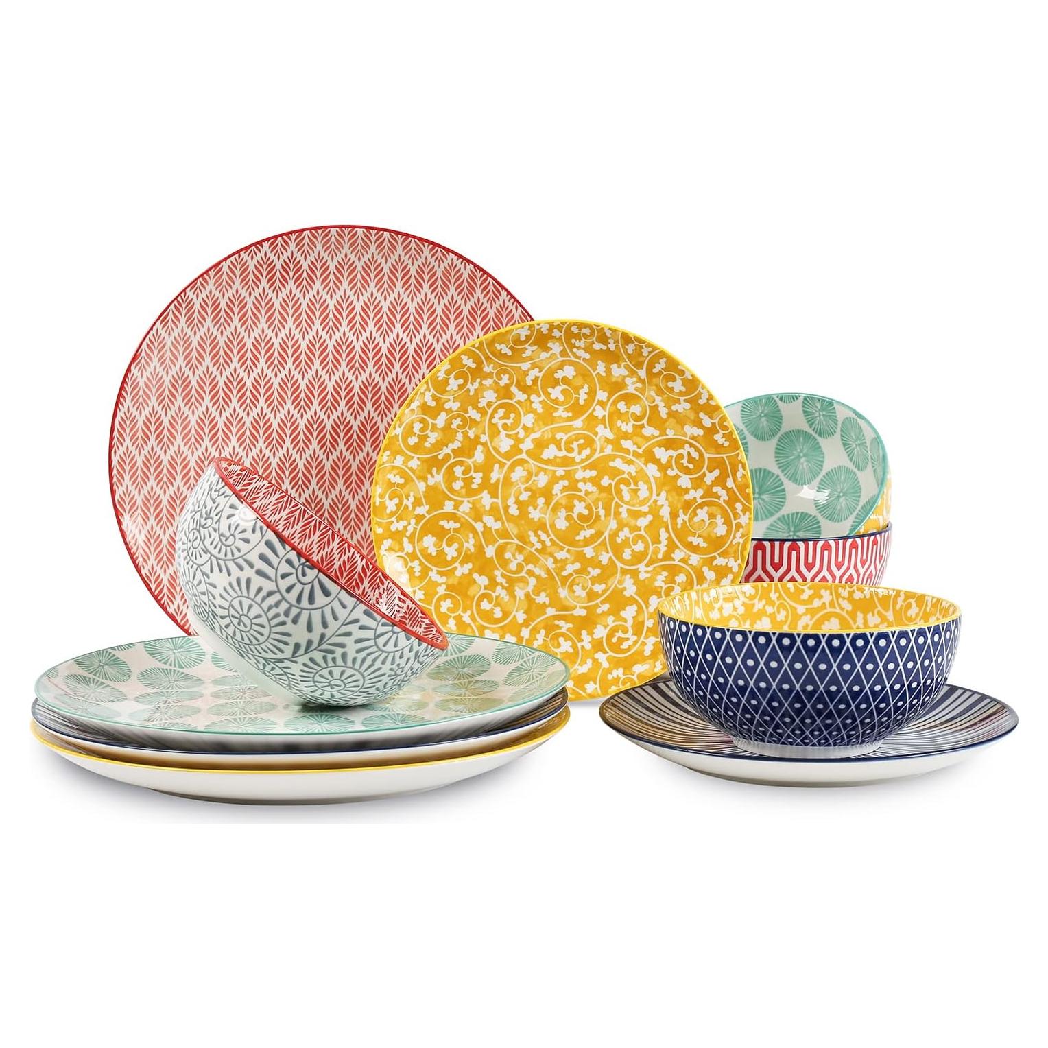 Conjunto de Vajilla de Cerámica Selamica 12 Piezas Apto Microondas