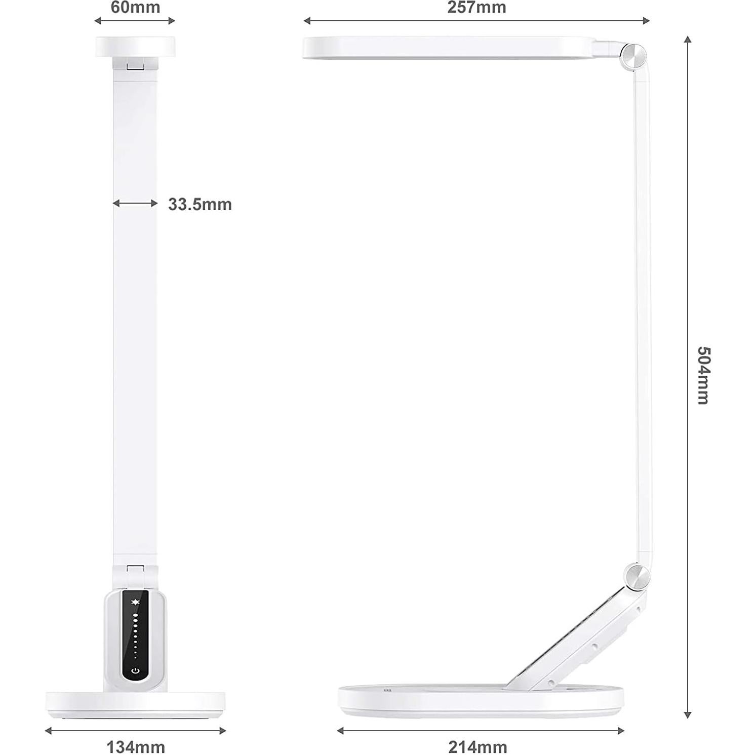Lámpara de Escritorio JKSWT LED Regulable 5 Modos Cuidado Ojos