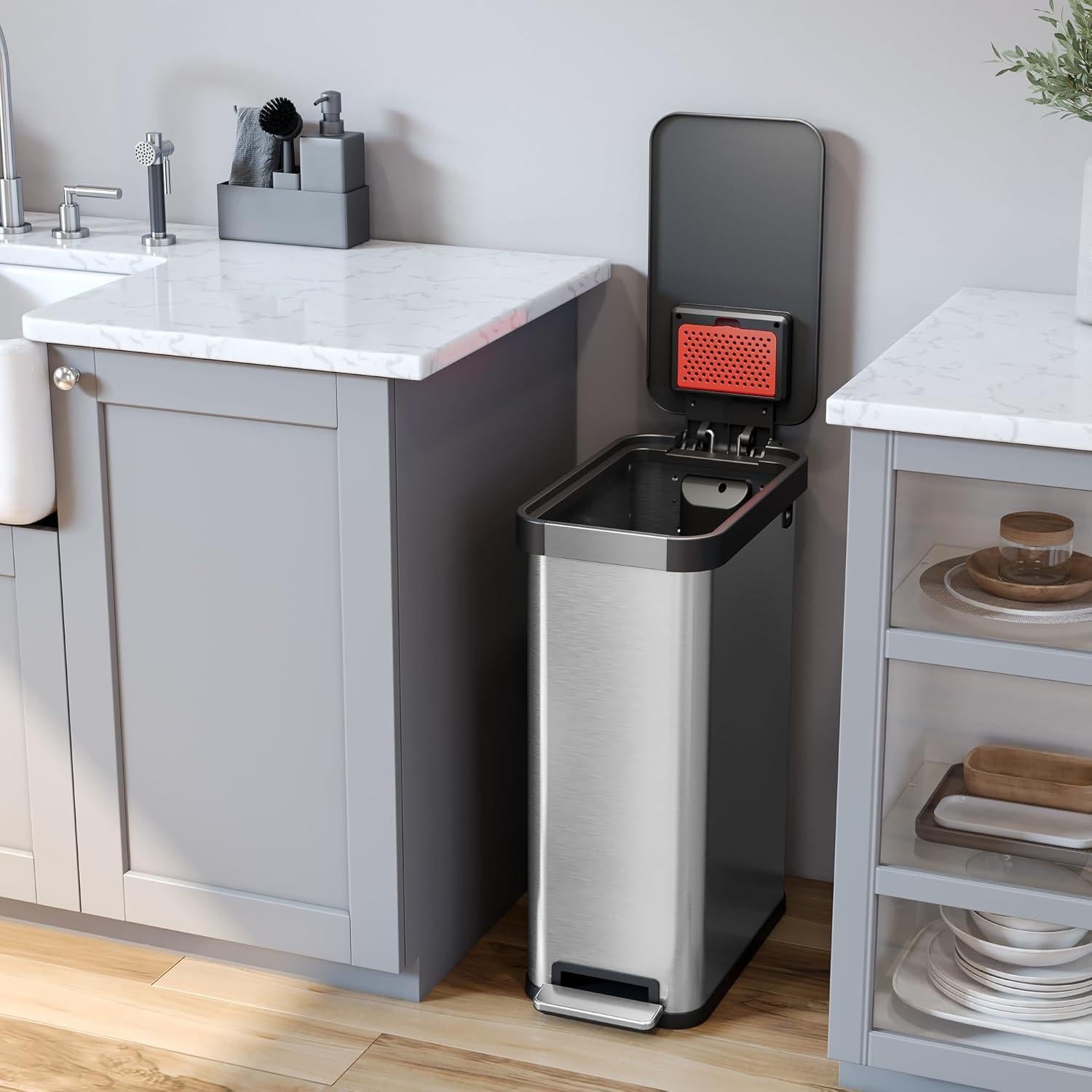 Cubo de Basura iTouchless 50L Acero Inoxidable con Pedal