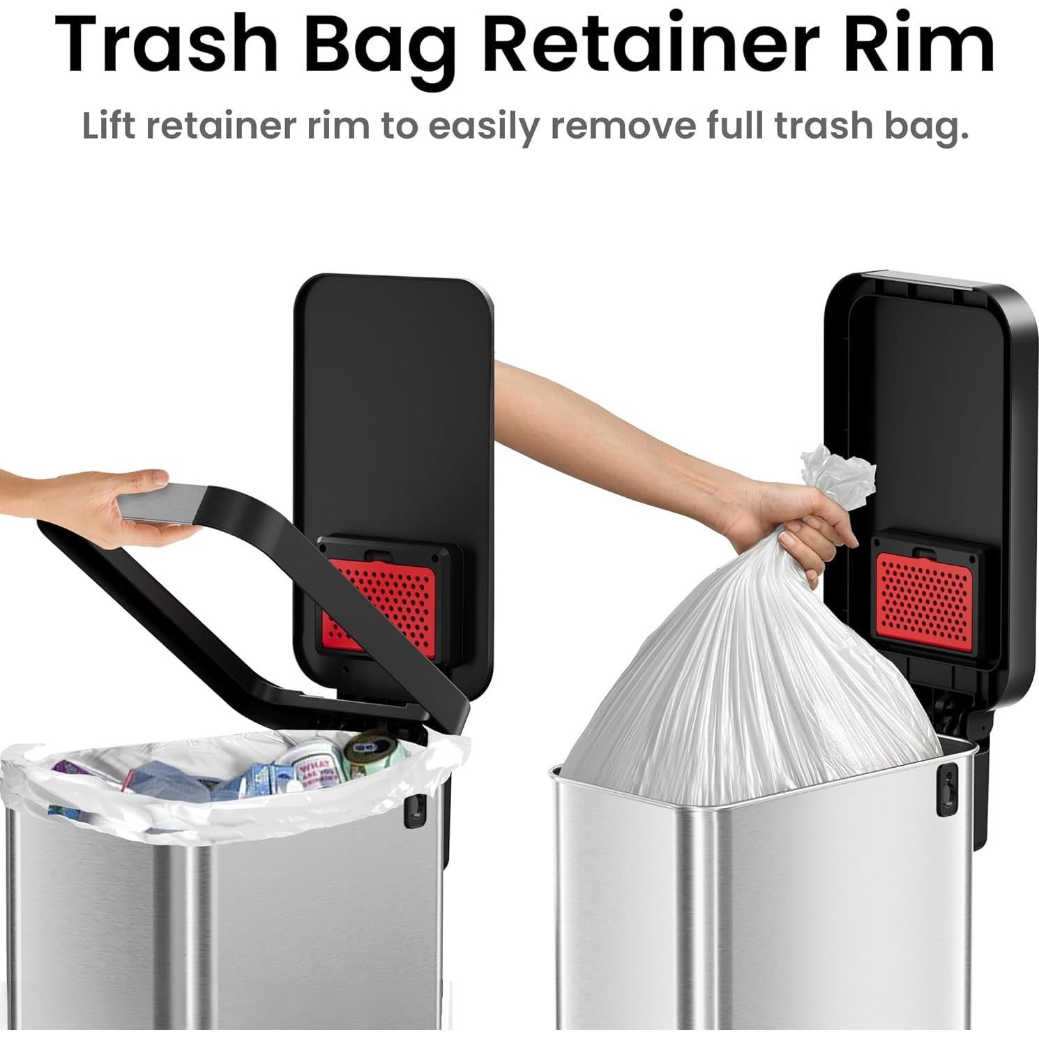 Cubo de Basura iTouchless 50L Acero Inoxidable con Pedal