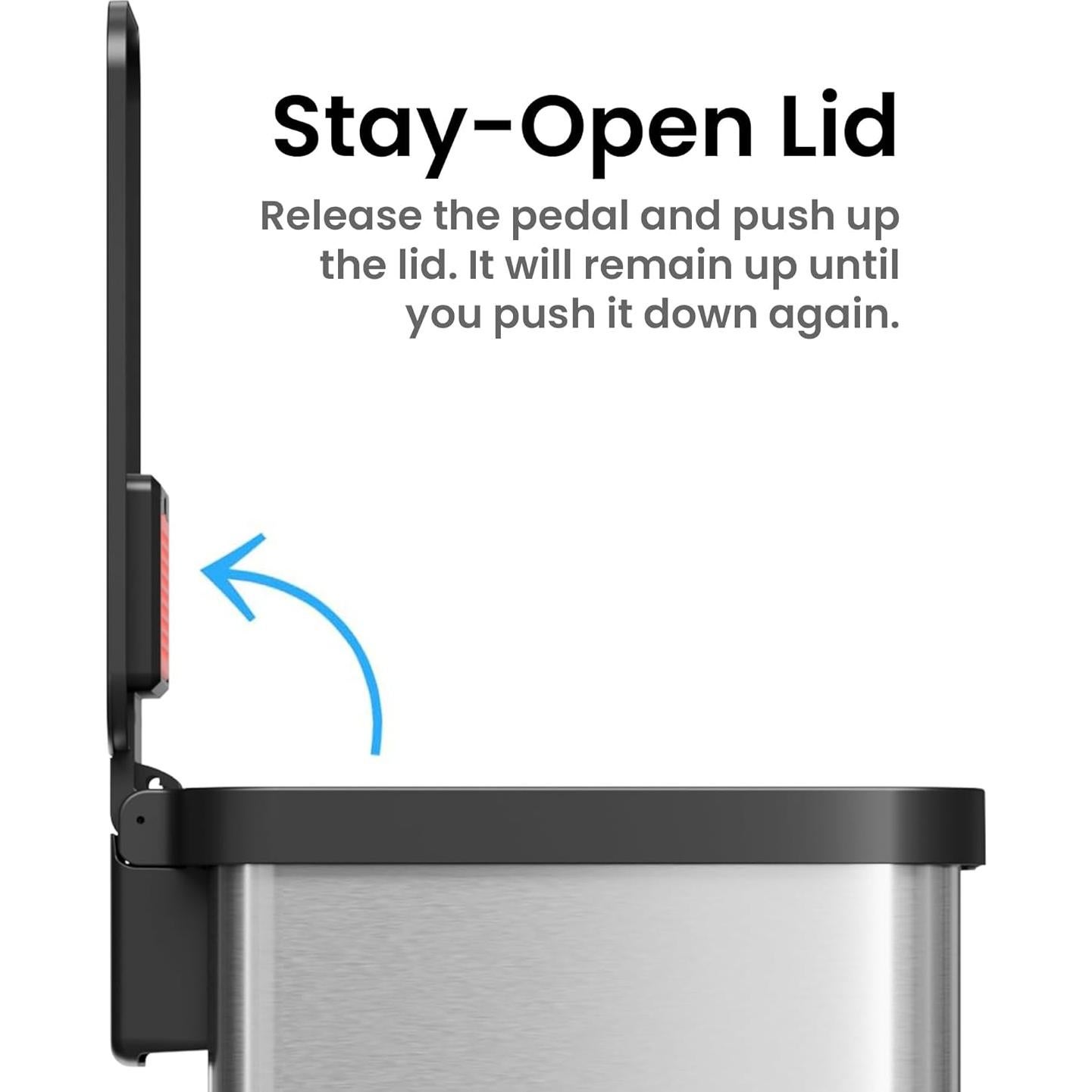 Cubo de Basura iTouchless 50L Acero Inoxidable con Pedal