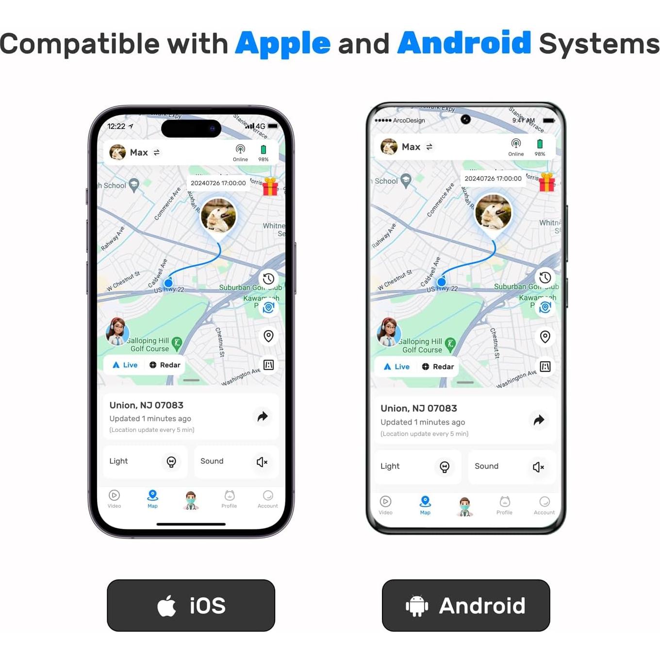 Rastreador GPS para perros DBDD IP67 con alertas y monitoreo