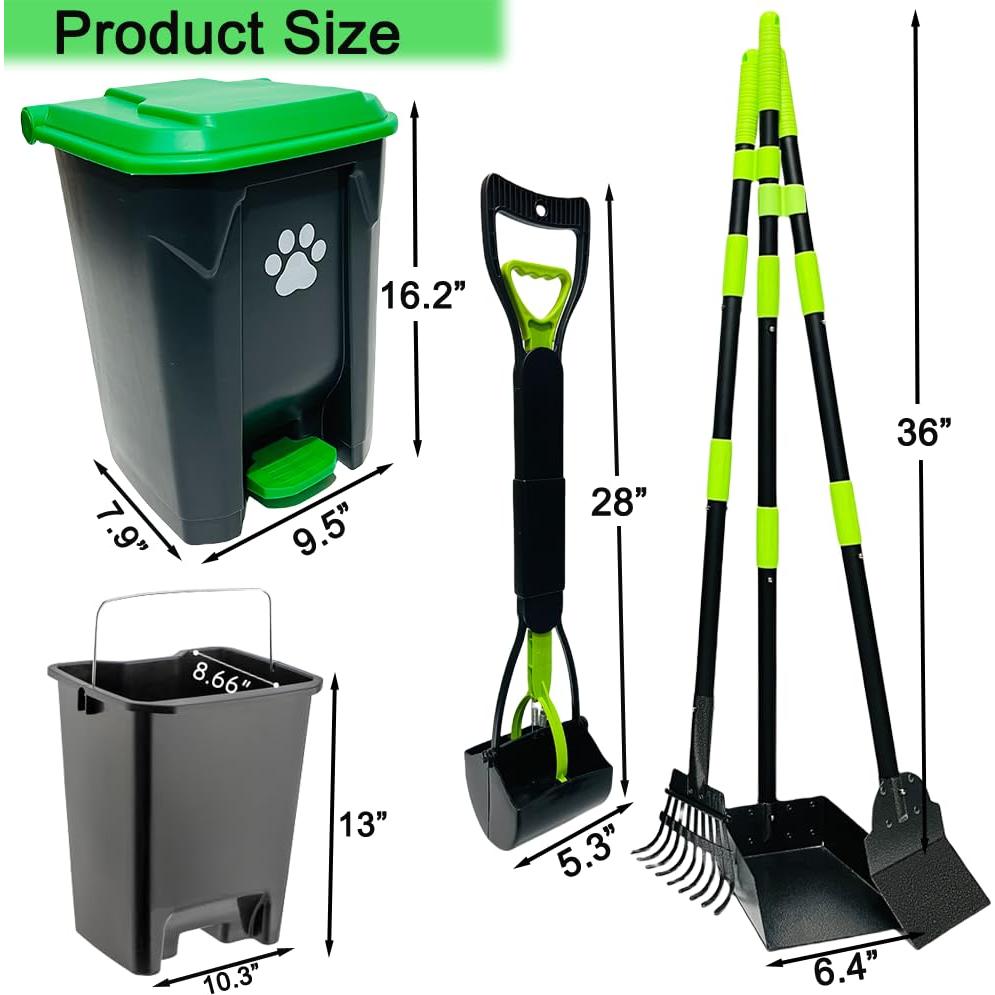 Cubo de Basura para Excremento de Perro UUIXXYG 20L con Recogedor