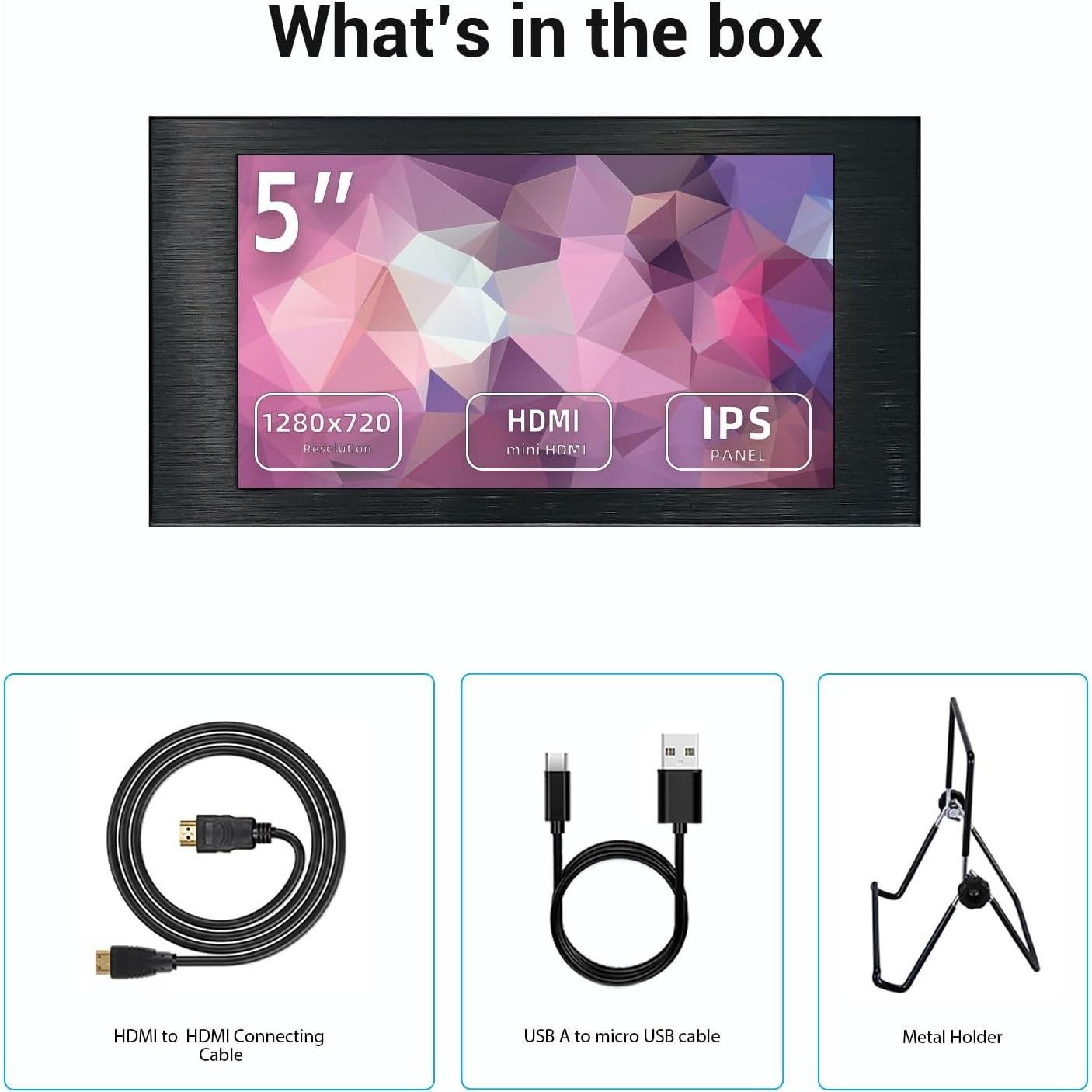 Monitor Táctil Mini VIEWMEI 5" HD 1280x720 HDMI