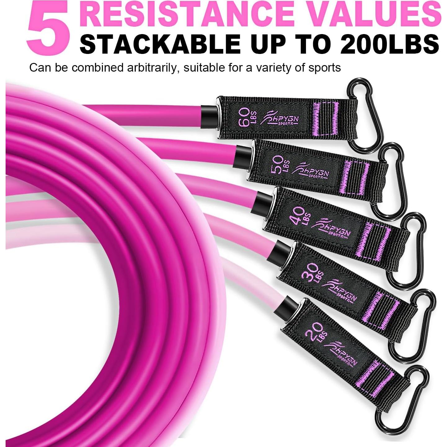 Bandas de Resistencia HPYGN 200LBS con Mangos y Anclaje