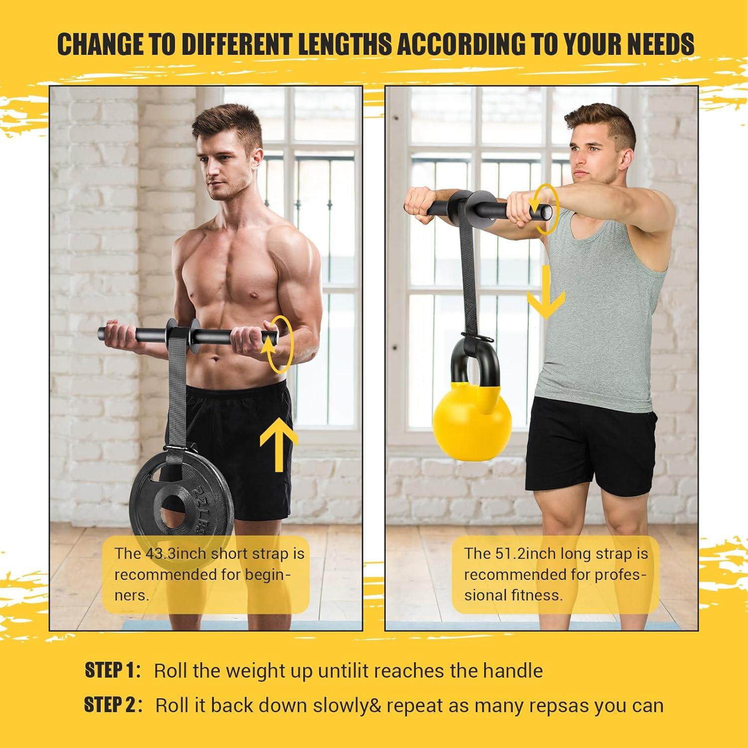 Fortalecedor de Antebrazo AJKPL con Rodillo de Muñeca 110/130 cm