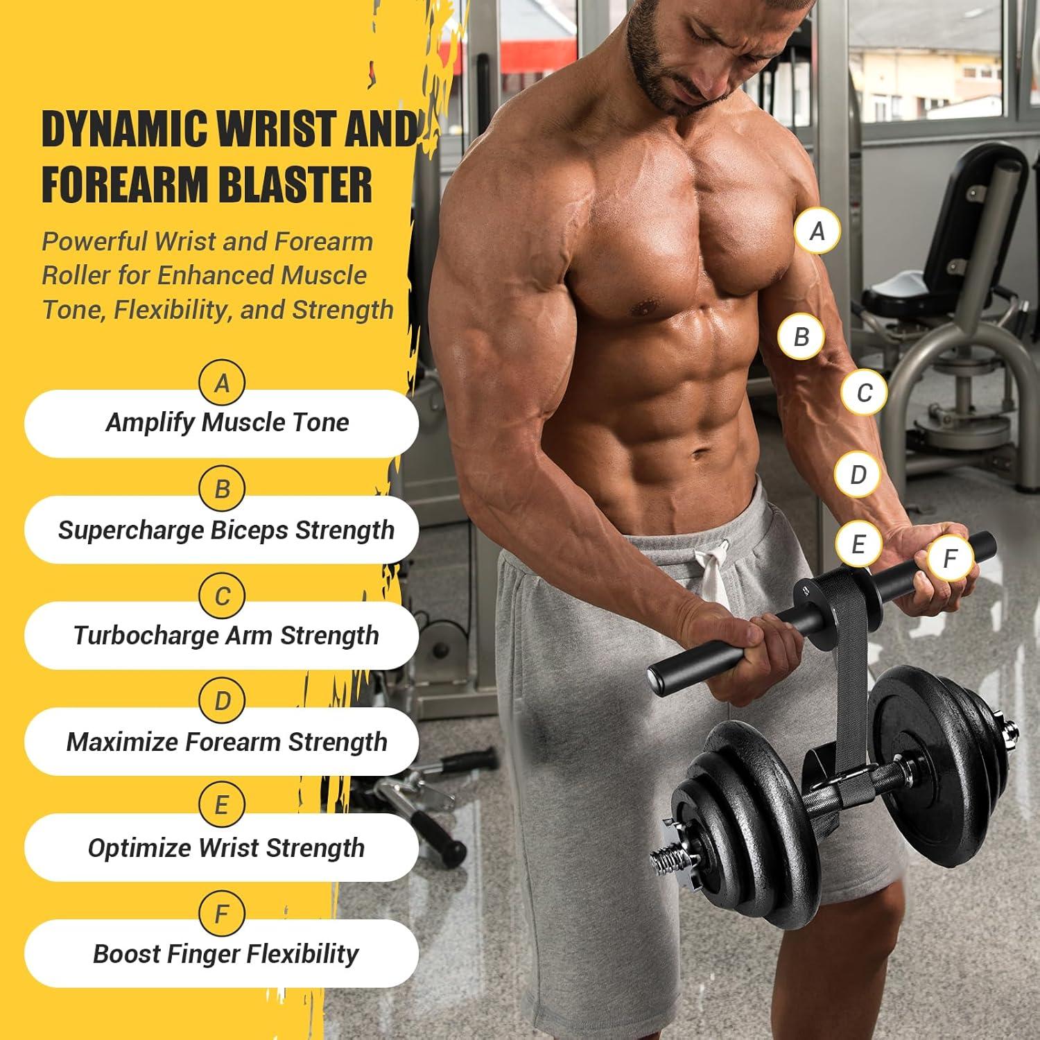 Fortalecedor de Antebrazo AJKPL con Rodillo de Muñeca 110/130 cm