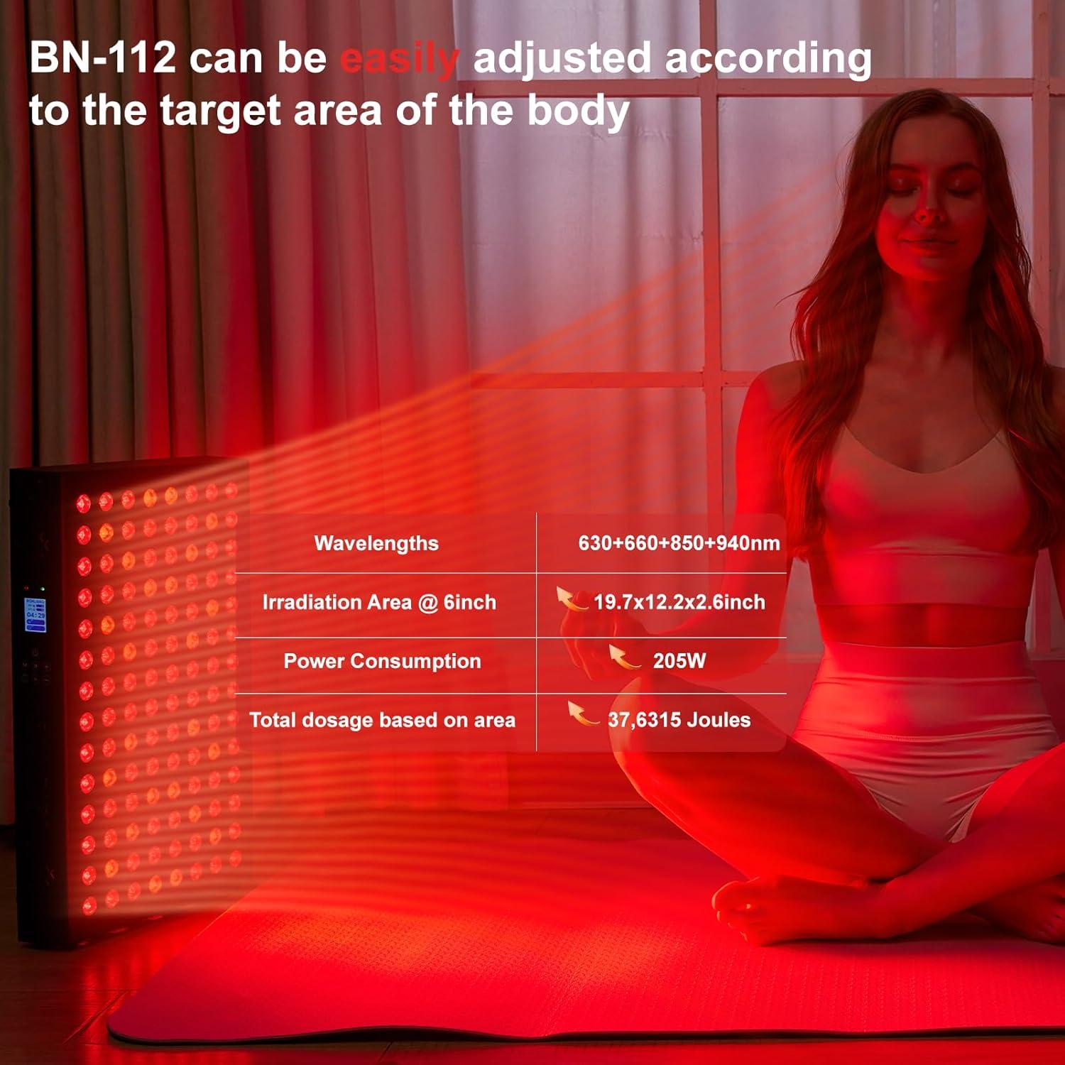 Panel de Terapia de Luz Roja BONLIBRO BN-112 4 Olas 630-940nm