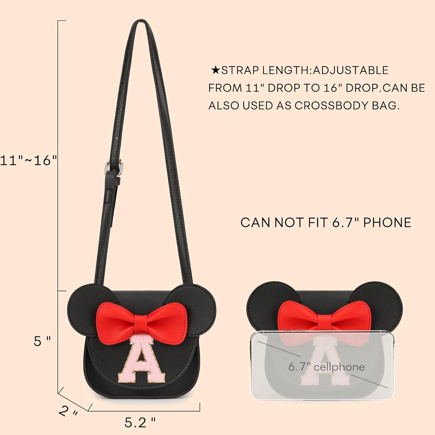 Bolso para Niñas Pequeñas Mibasies Mini Negro con Orejas