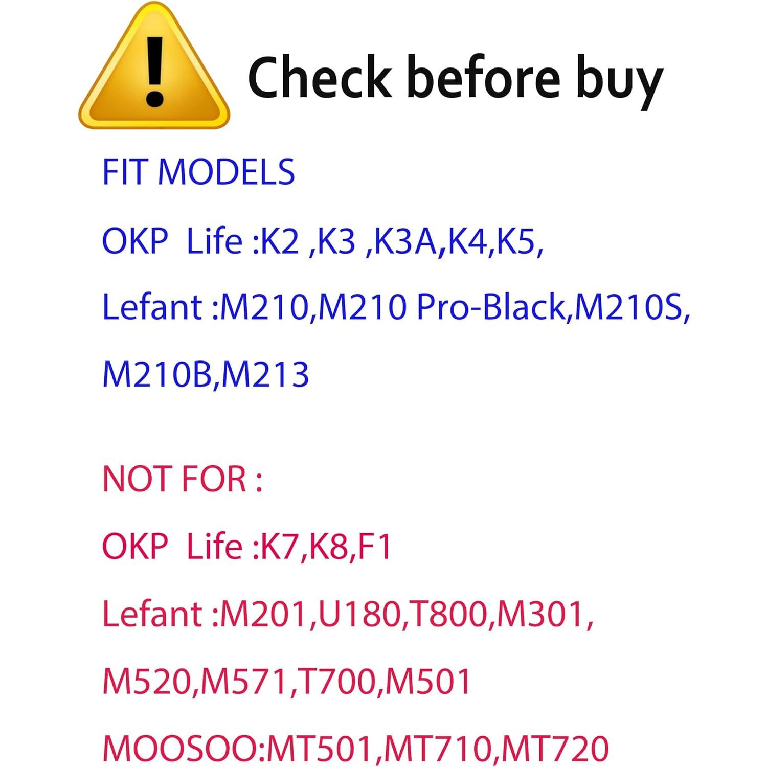Paquete de 18 Repuestos para Aspiradoras OKP y Lefant
