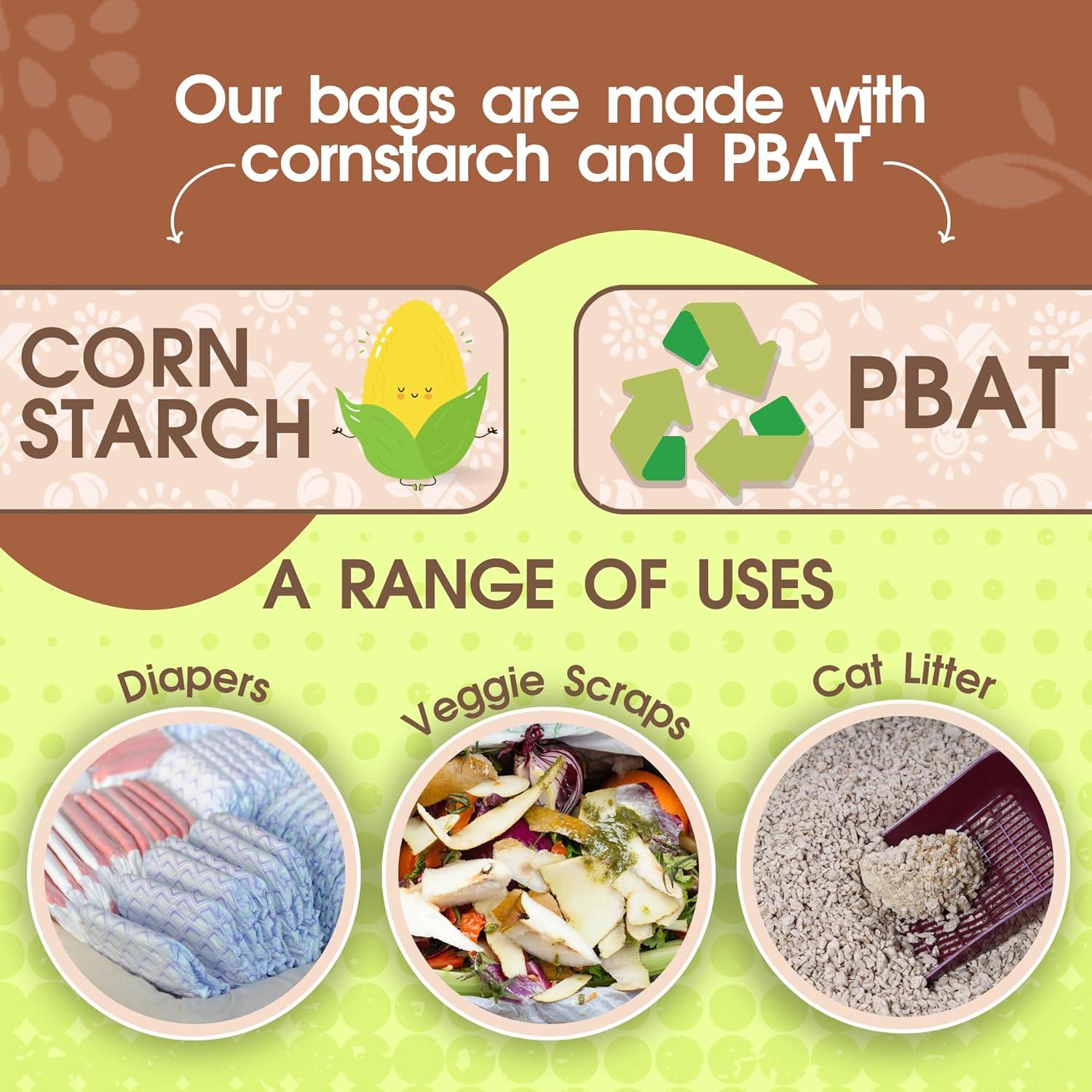 Bolsas de Excremento Pet N Pet 240 Cuentas Compostables 100% a Prueba de Fugas