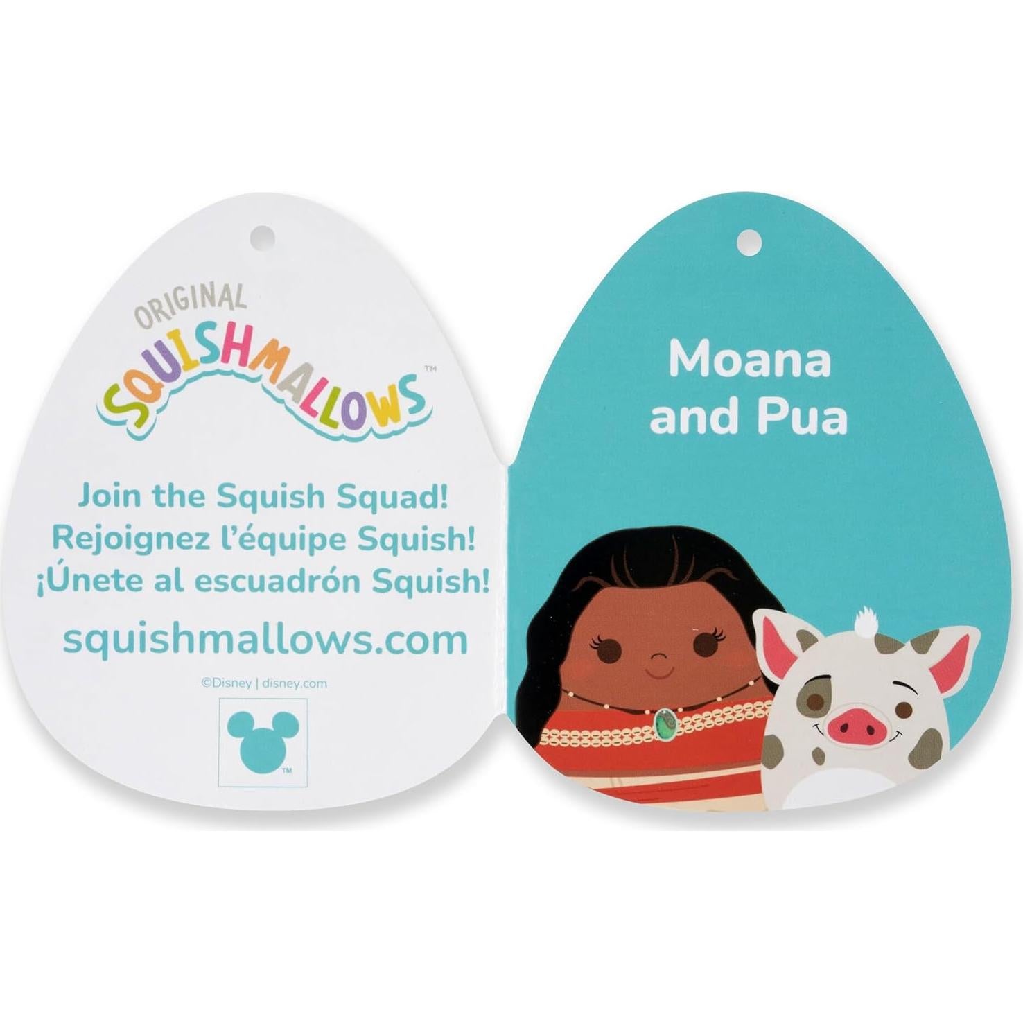Pack de 2 Peluches Squishmallows Disney Pua y Moana 25.4cm