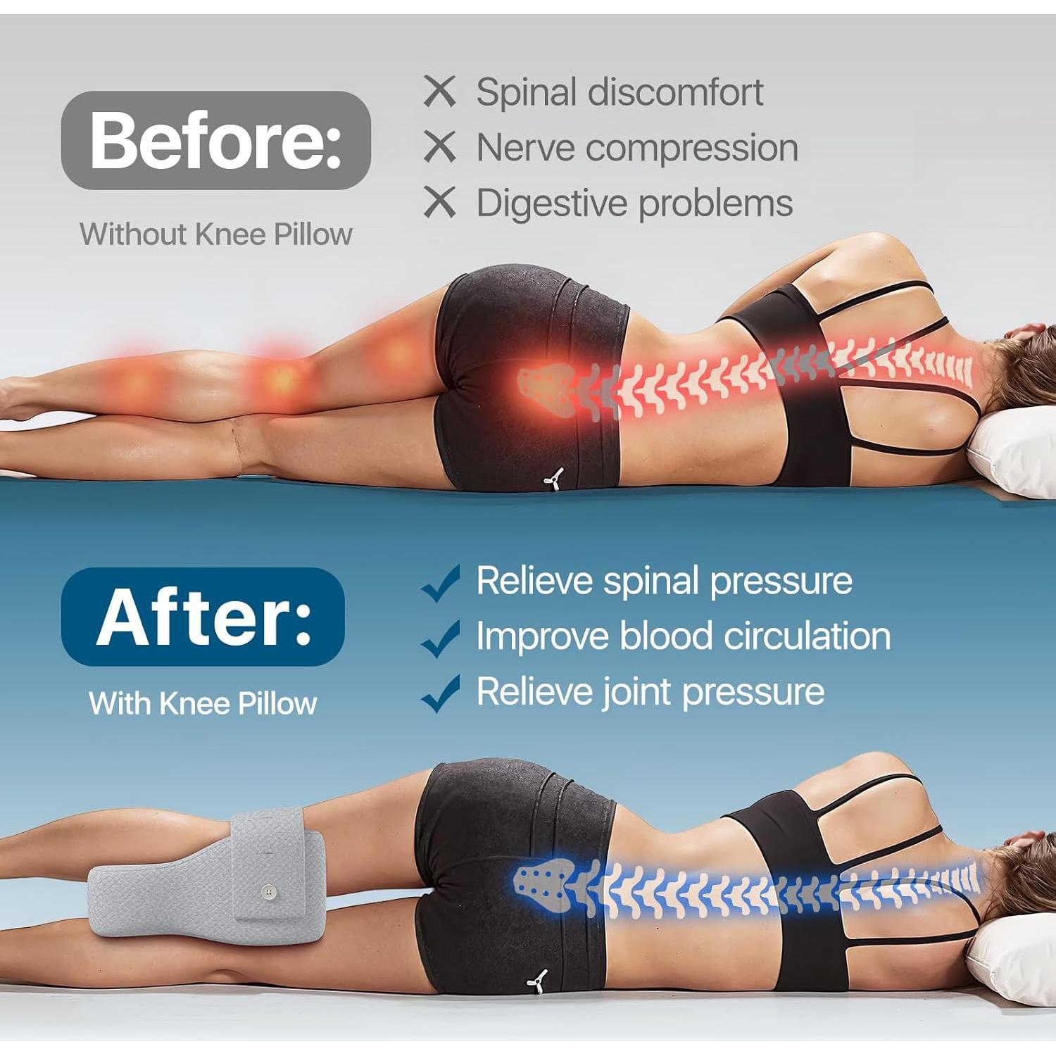 Almohada de Rodilla CKLCKL KP-Pro Espuma Viscoelástica Gris