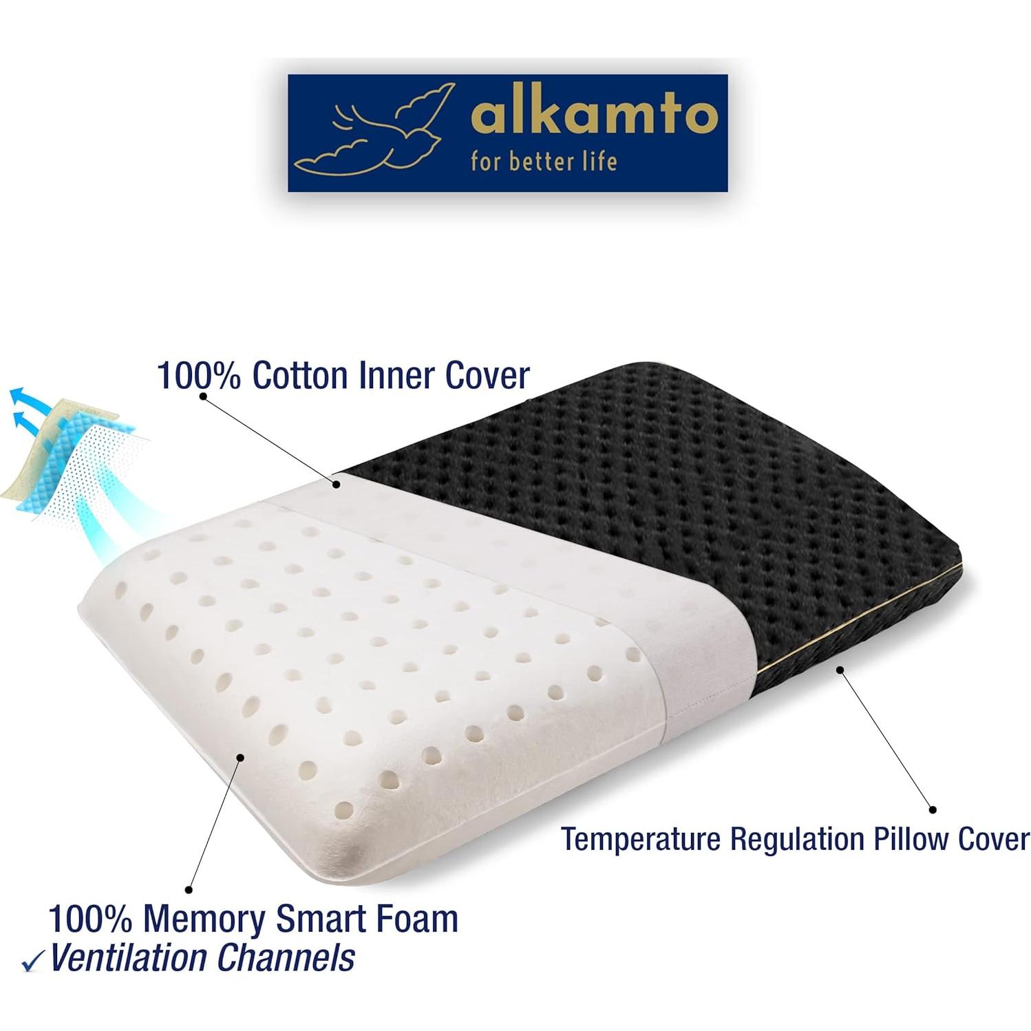 Almohada de Viaje Alkamto Espuma Viscoelástica Compacta