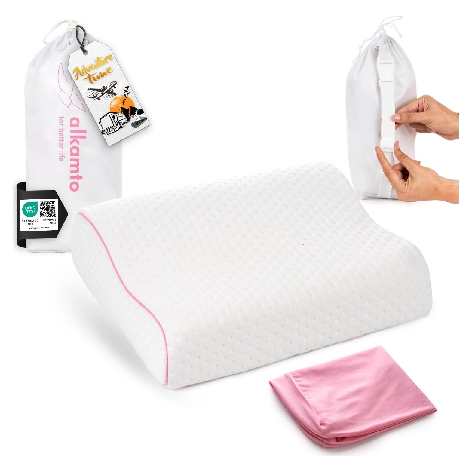 Almohada de Viaje Alkamto Espuma Viscoelástica 34.8x30 cm
