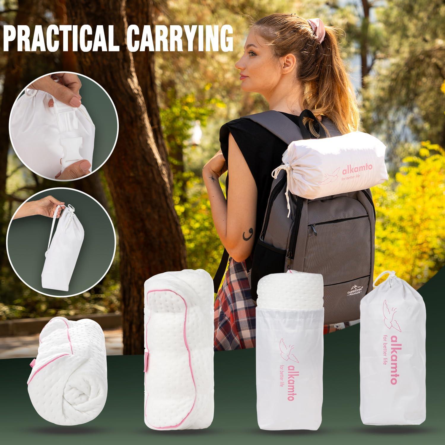 Almohada de Viaje Alkamto Espuma Viscoelástica 34.8x30 cm