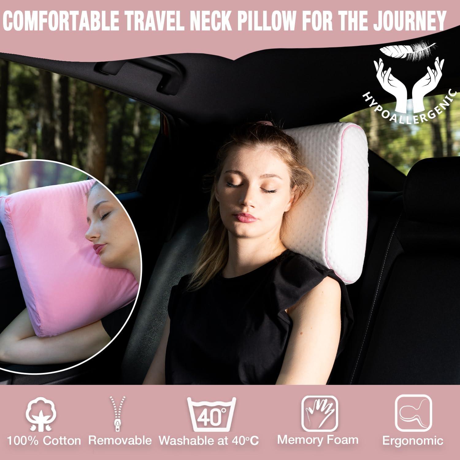 Almohada de Viaje Alkamto Espuma Viscoelástica 34.8x30 cm