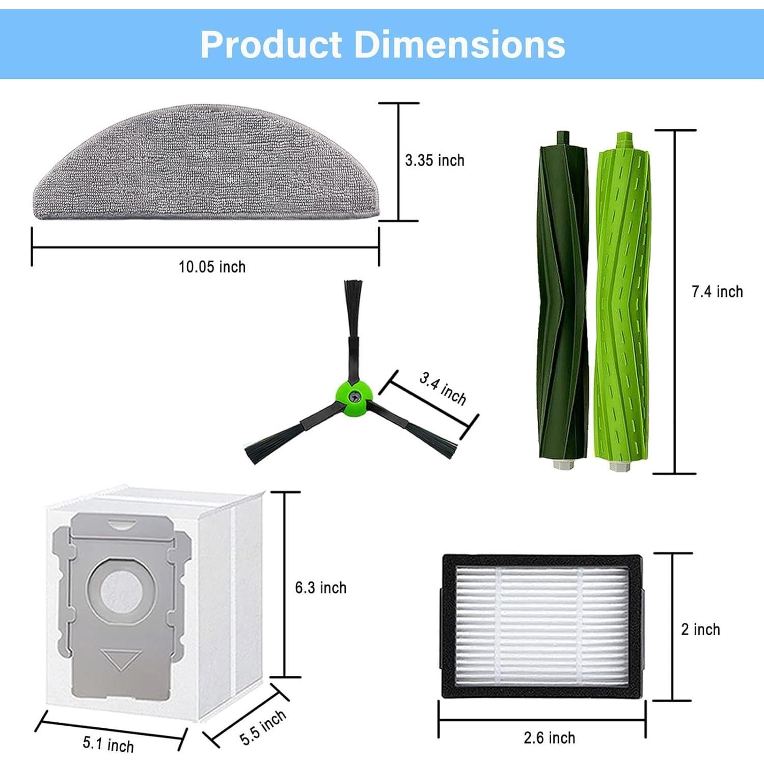 Kit de Repuesto para iRobot Roomba Combo i5/j5 - 1 Cepillo y 4 Filtros