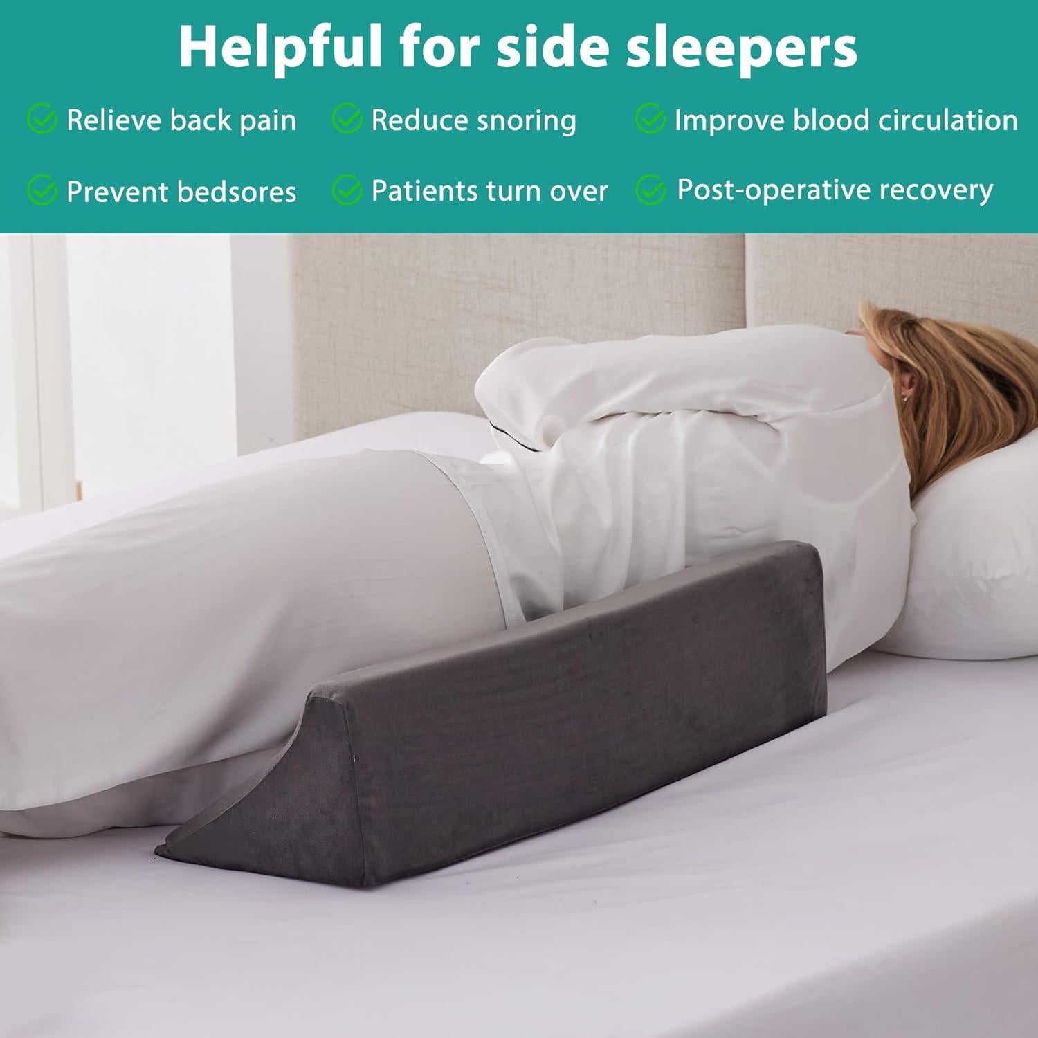 Cojín en Cuña Bedluxe 58x25 cm Espuma Alta Densidad