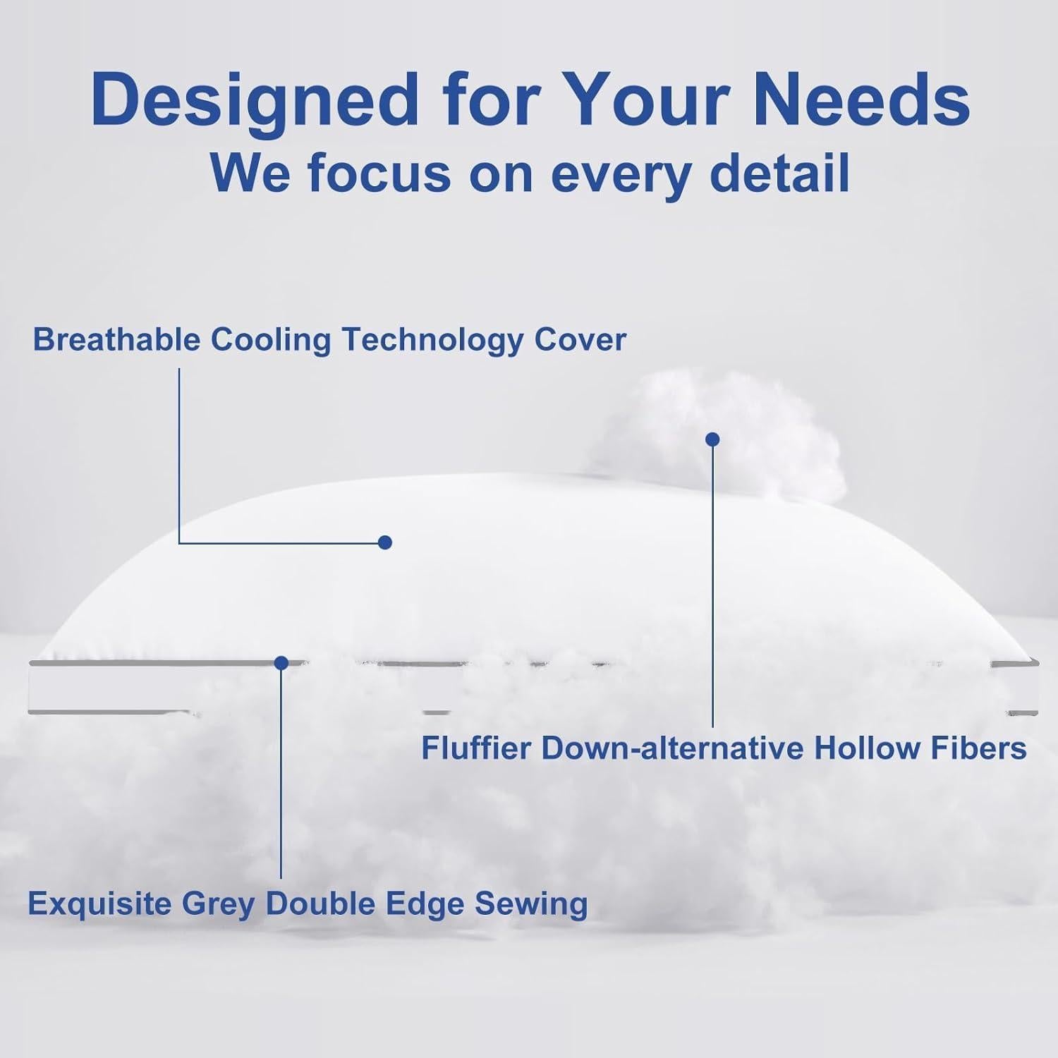 Almohada de Cama CHOKIT Queen 49.8x75.2 cm Suave y Soportiva