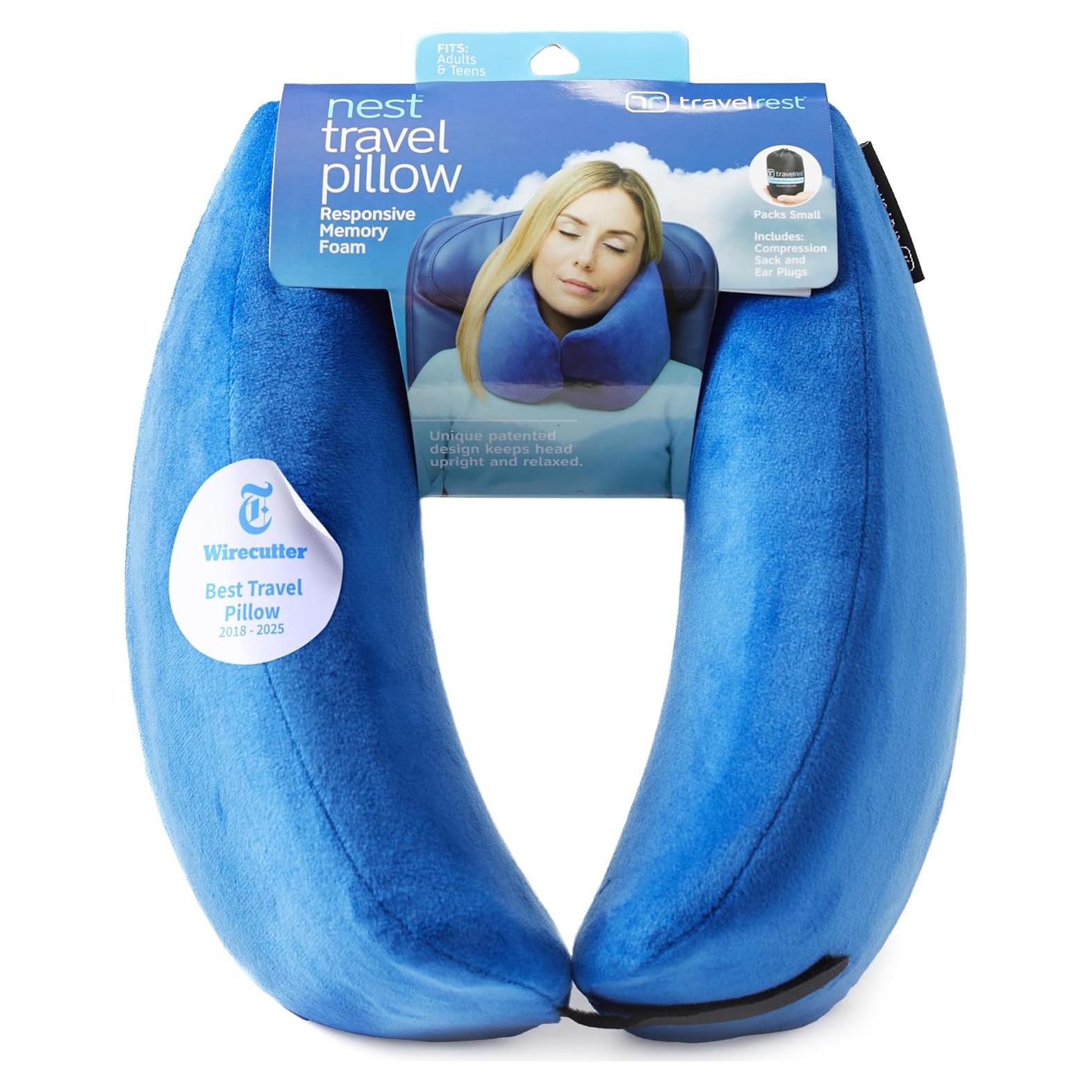 Almohada de Cuello Travelrest Nest Espuma Viscoelástica Azul