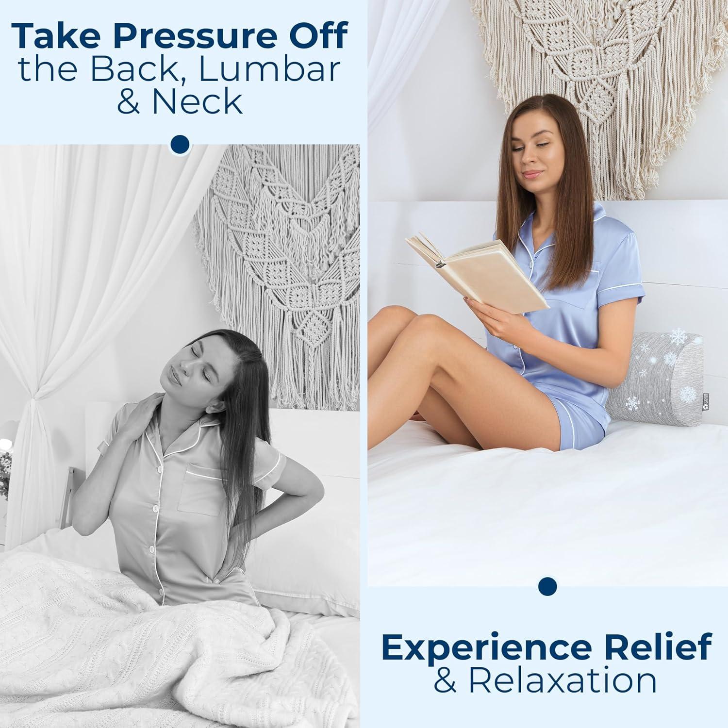 Almohada Media Luna Grande 5 ESTRELLAS UNIDAS Gris Refrigerante