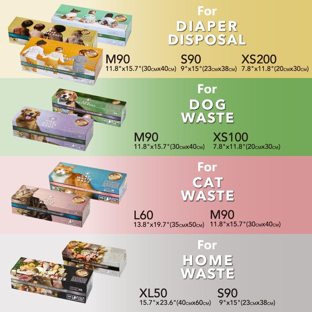 Bolsas para Desechos de Perros BOS - Sin Olores - 90 Pzas