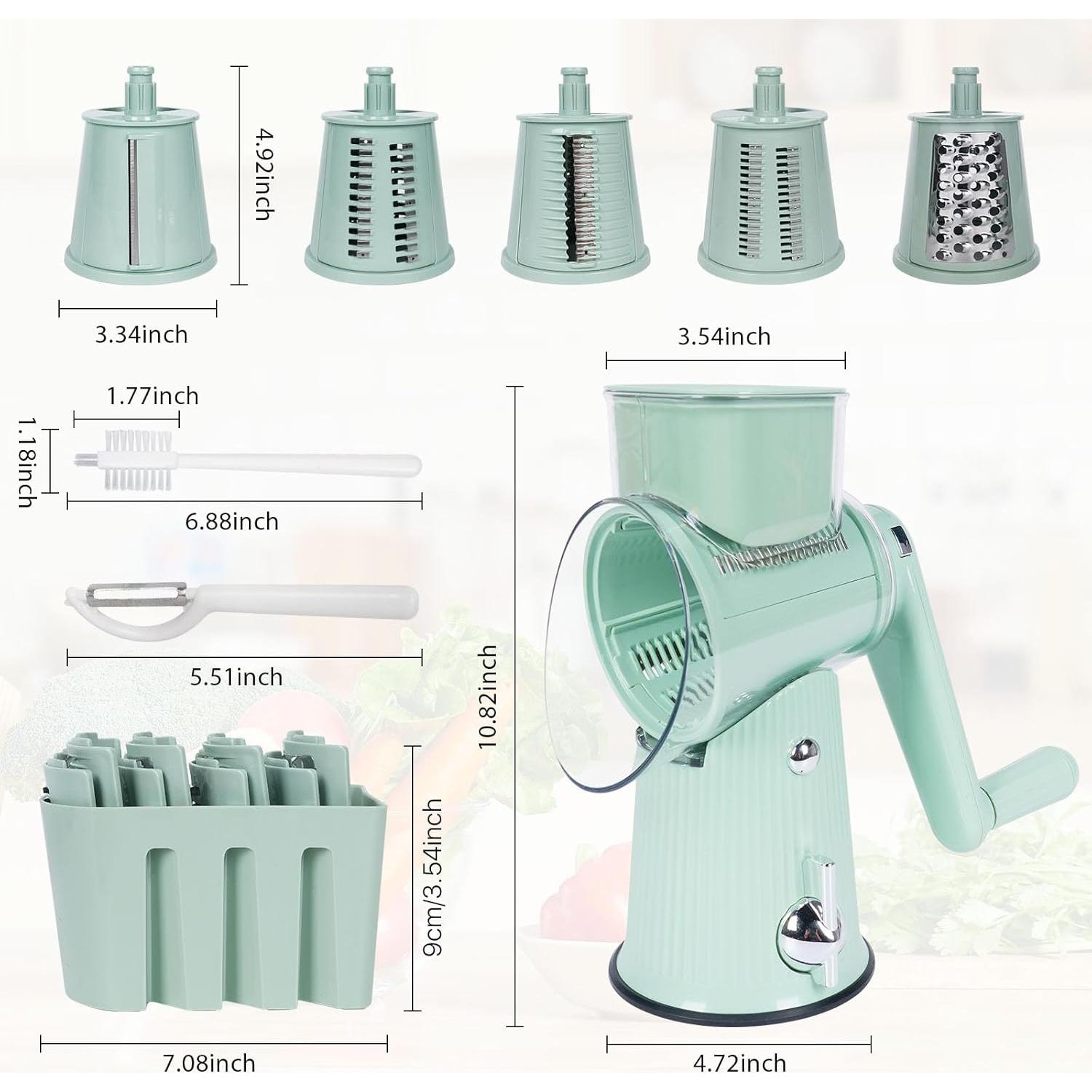 Rallador de Queso Cujui 5 en 1 Multifuncional Verde