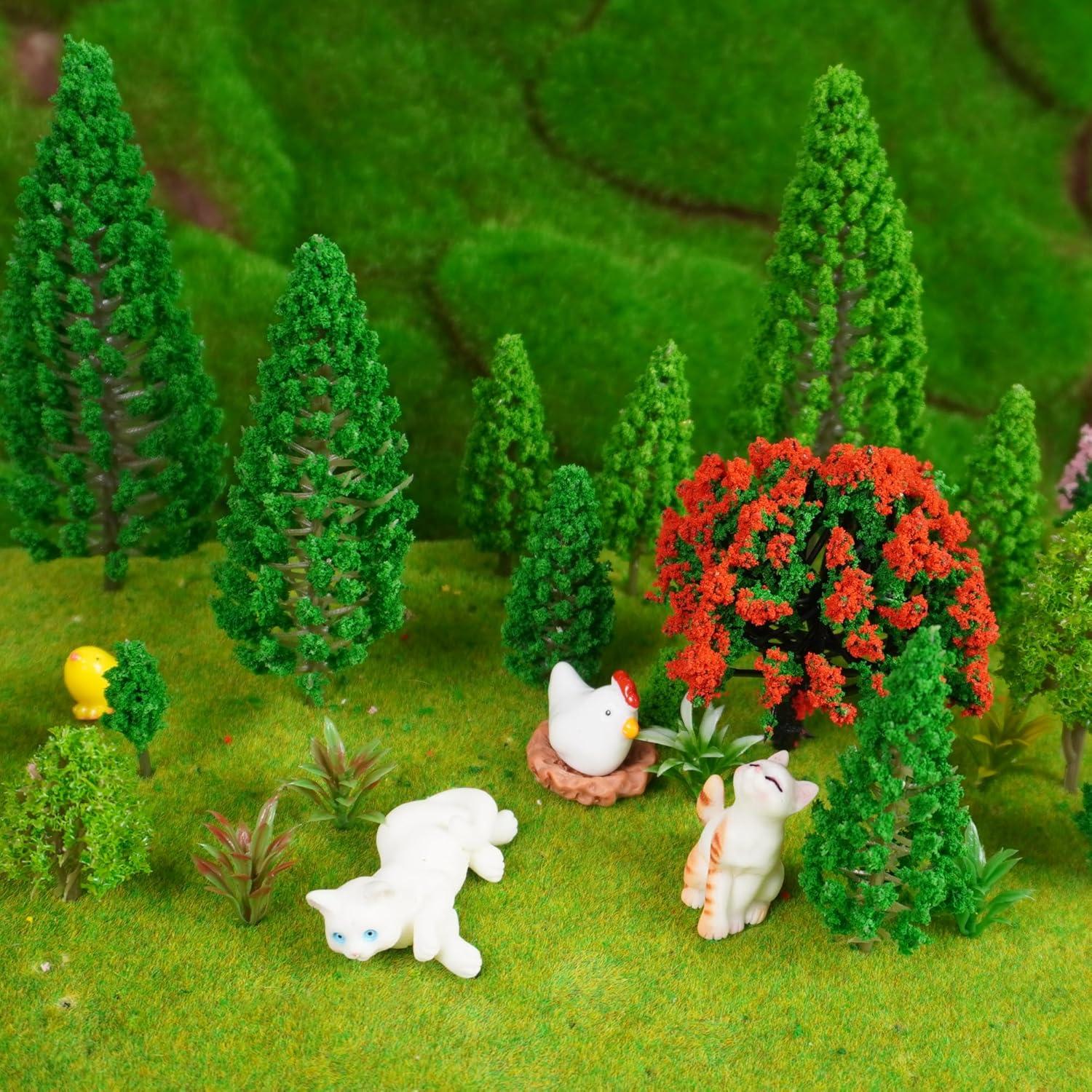 Set de 32 Árboles Miniatura MOMOONNON para Dioramas