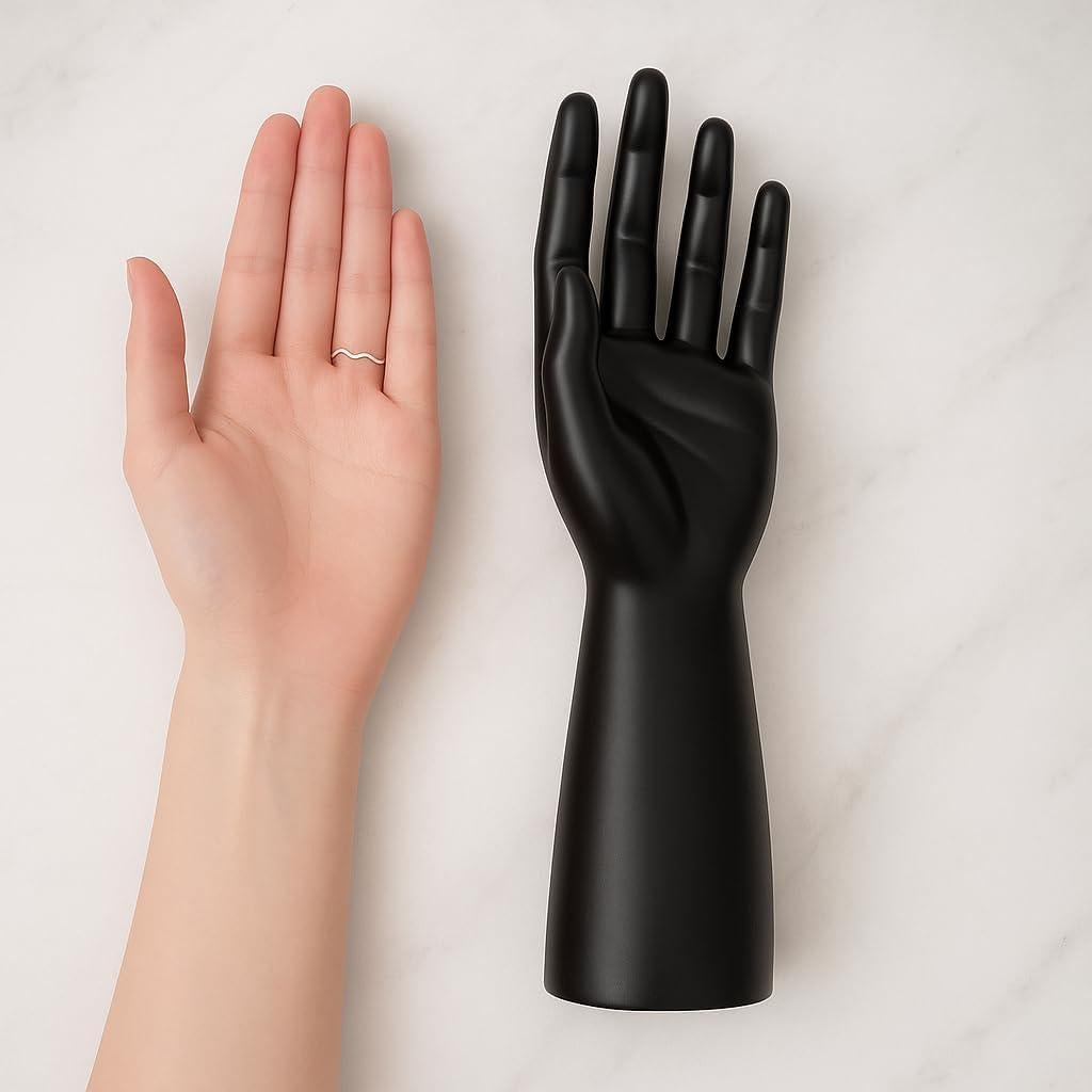 Par de Manos de Maniquí Negro para Exhibición de Joyería
